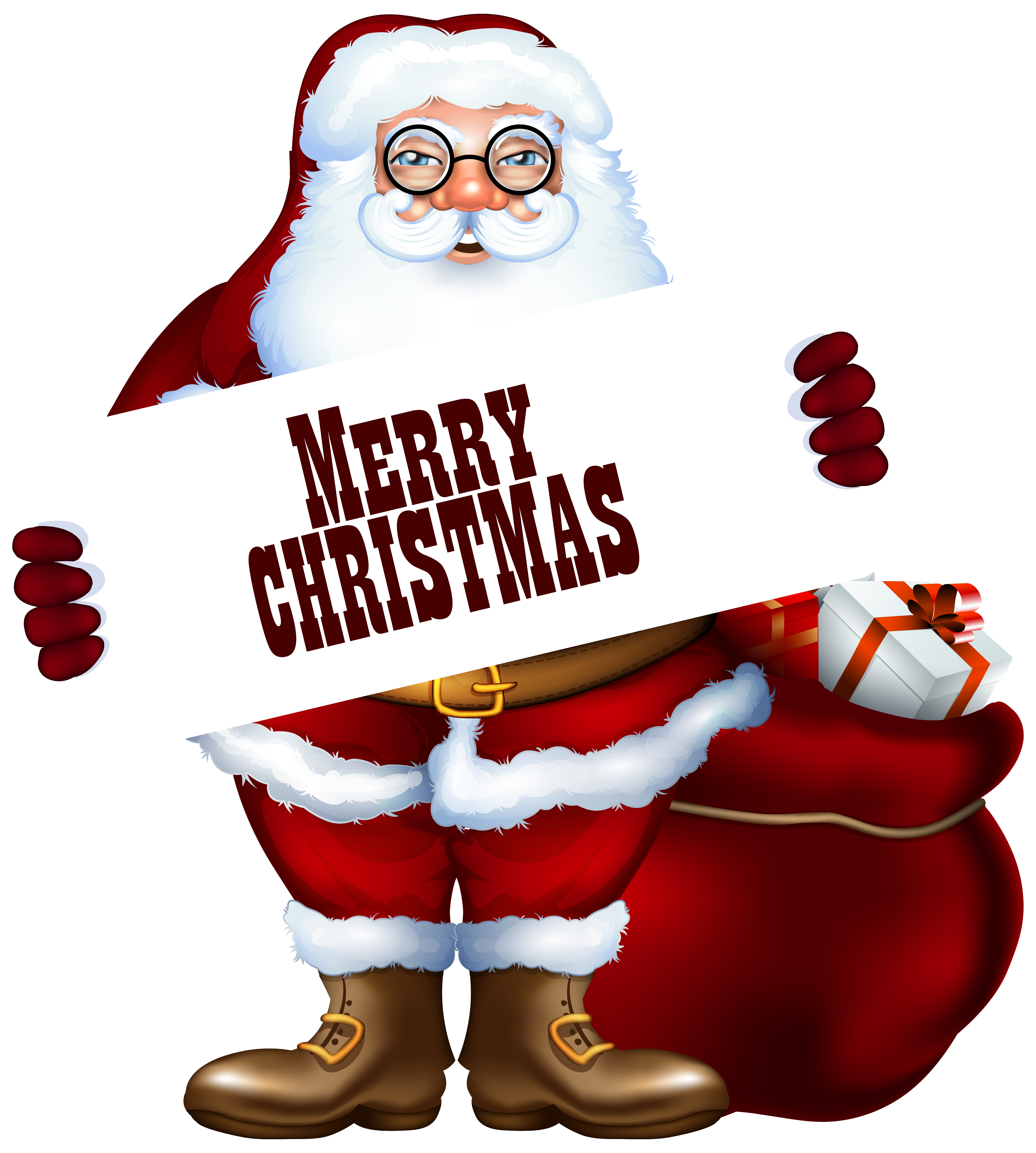 Santa Claus With Merry Christmas Label PNG Clipart Image Quality Image And Transparent PNG Free Clipart