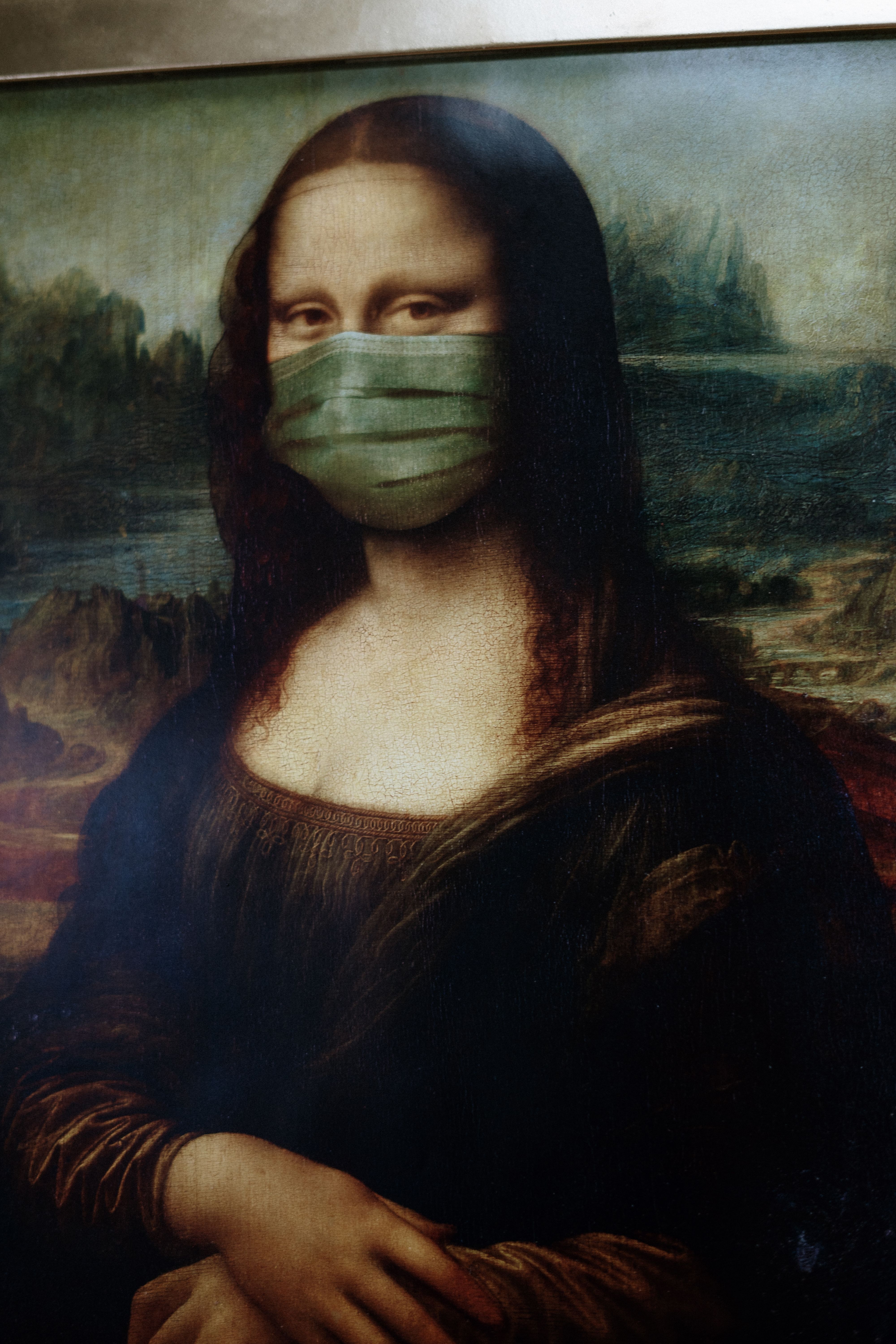 Mona Lisa With Face Mask · Free