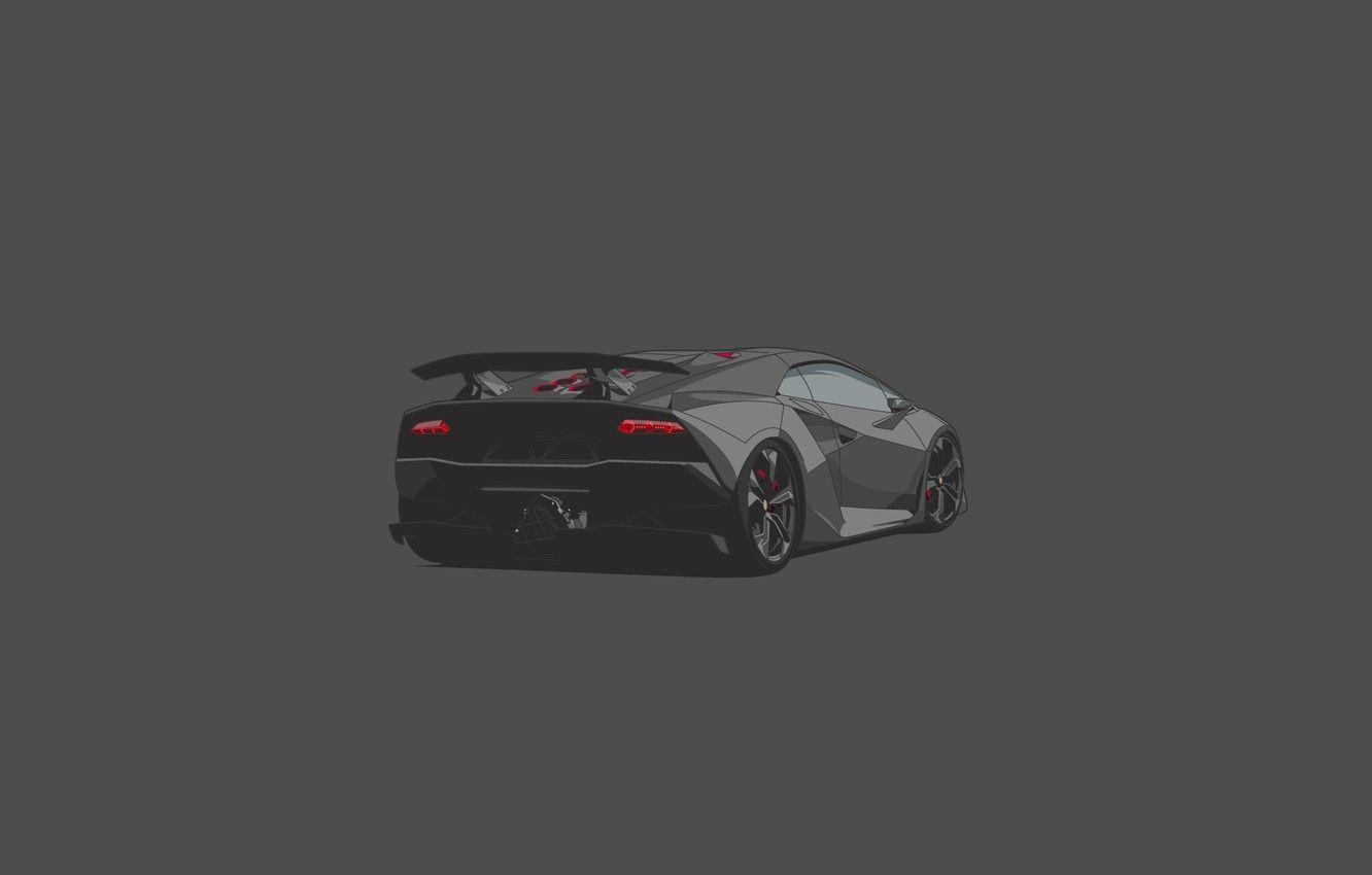Wallpaper Lamborghini, Car, Grey, Sesto Elemento, Rear, Minimalistic image for desktop, section минимализм