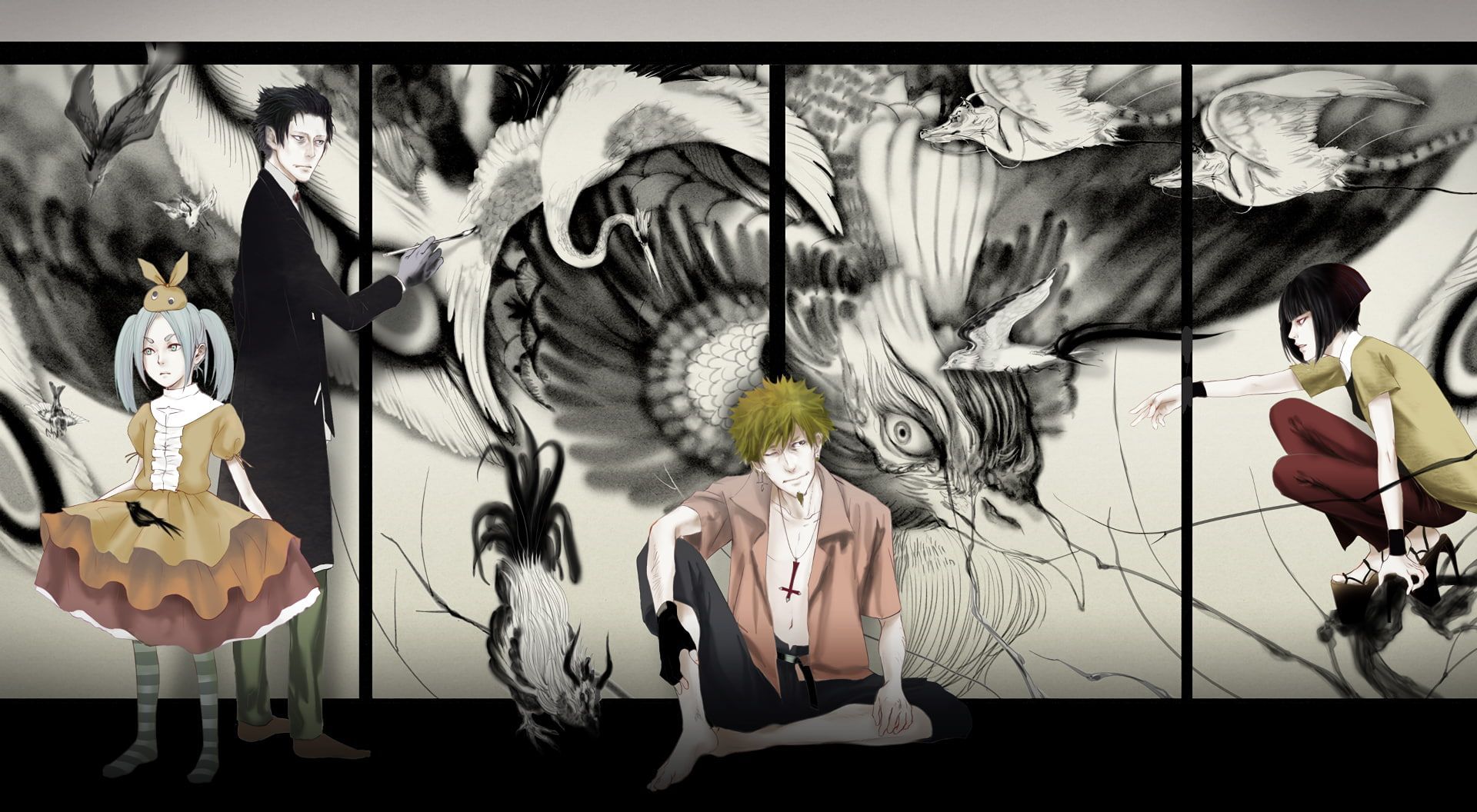 Monogatari Series Ononoki Yotsugi Oshino Meme Kaiki Deishu Kagenui Yozuru P #wallpaper #hdwallpaper #desktop. Wallpaper, HD wallpaper, Anime