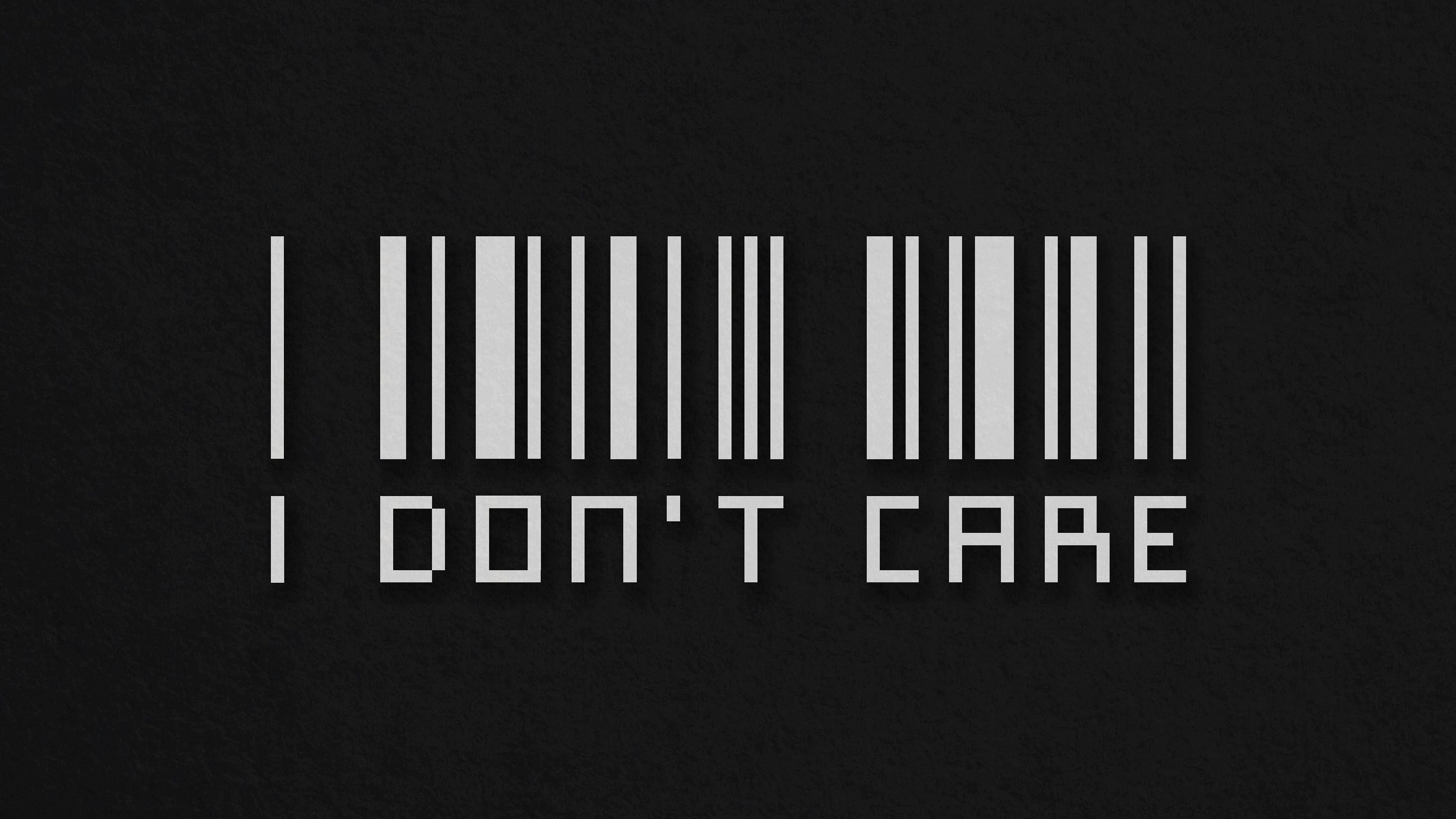 I Dont Care Barcode 4k, HD Typography, 4k Wallpaper, Image, Background, Photo and Picture