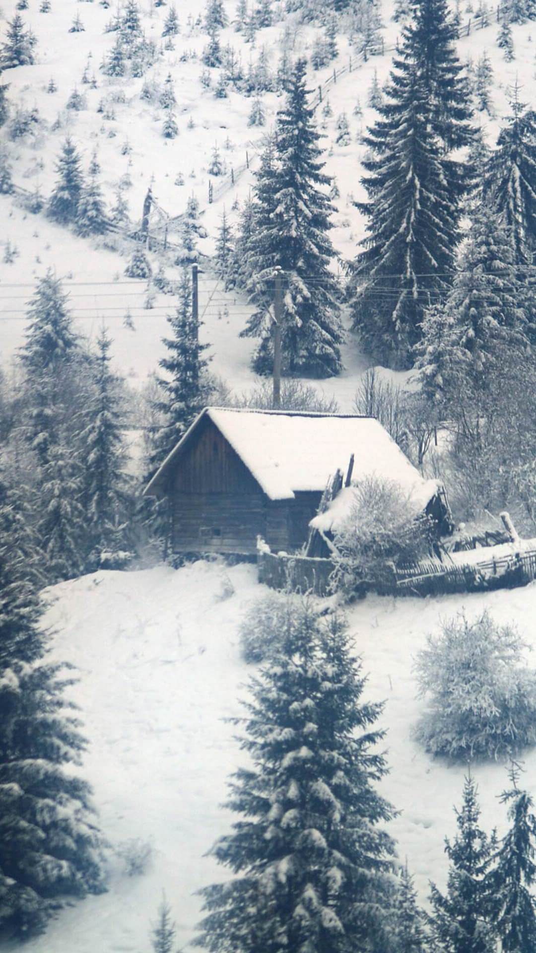 Winter Cabin Wallpaper iPhone