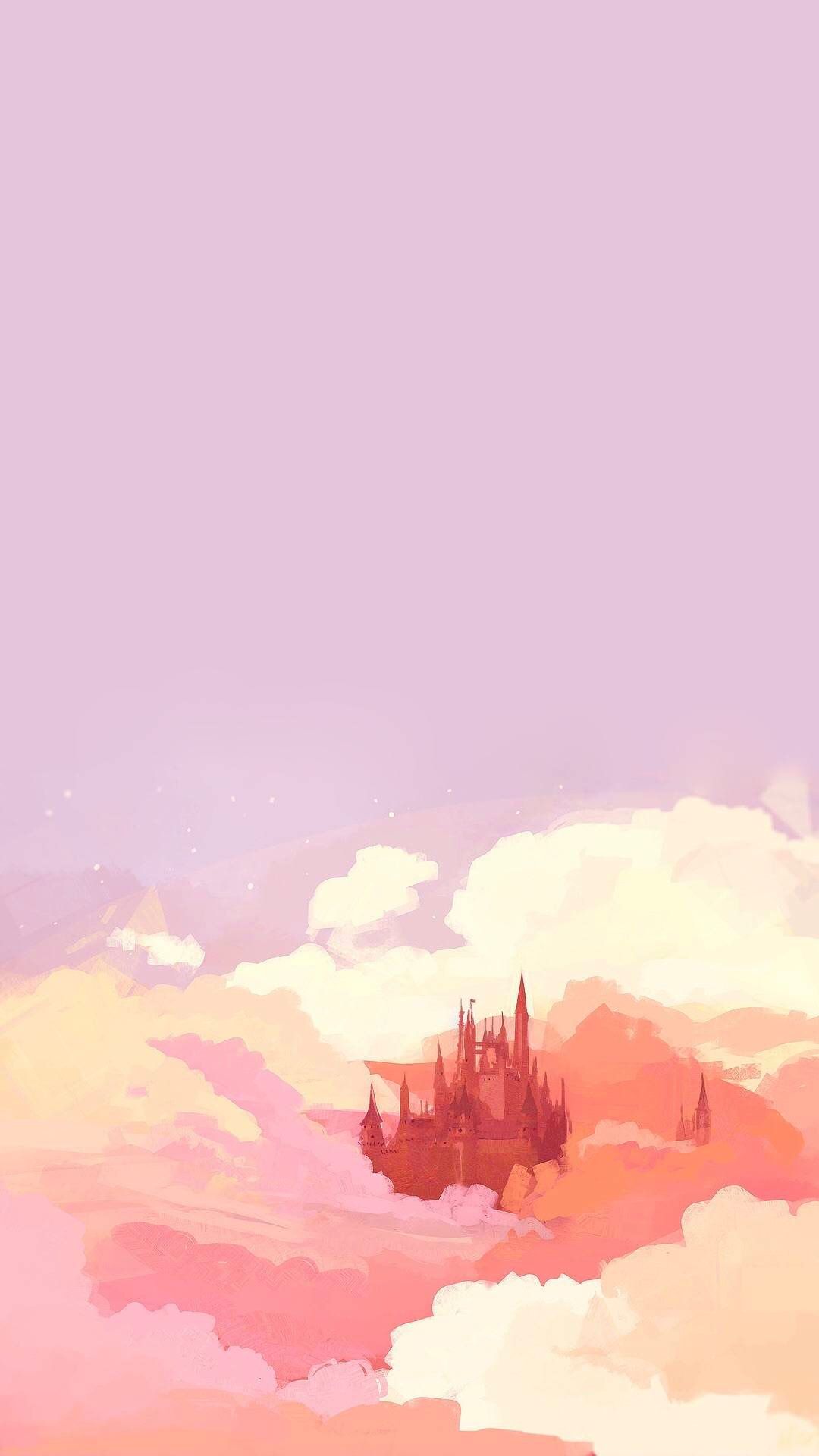 ☁Disney Castle in the Clouds ☁. Watercolor wallpaper phone, Art wallpaper, Aesthetic iphone wallpaper
