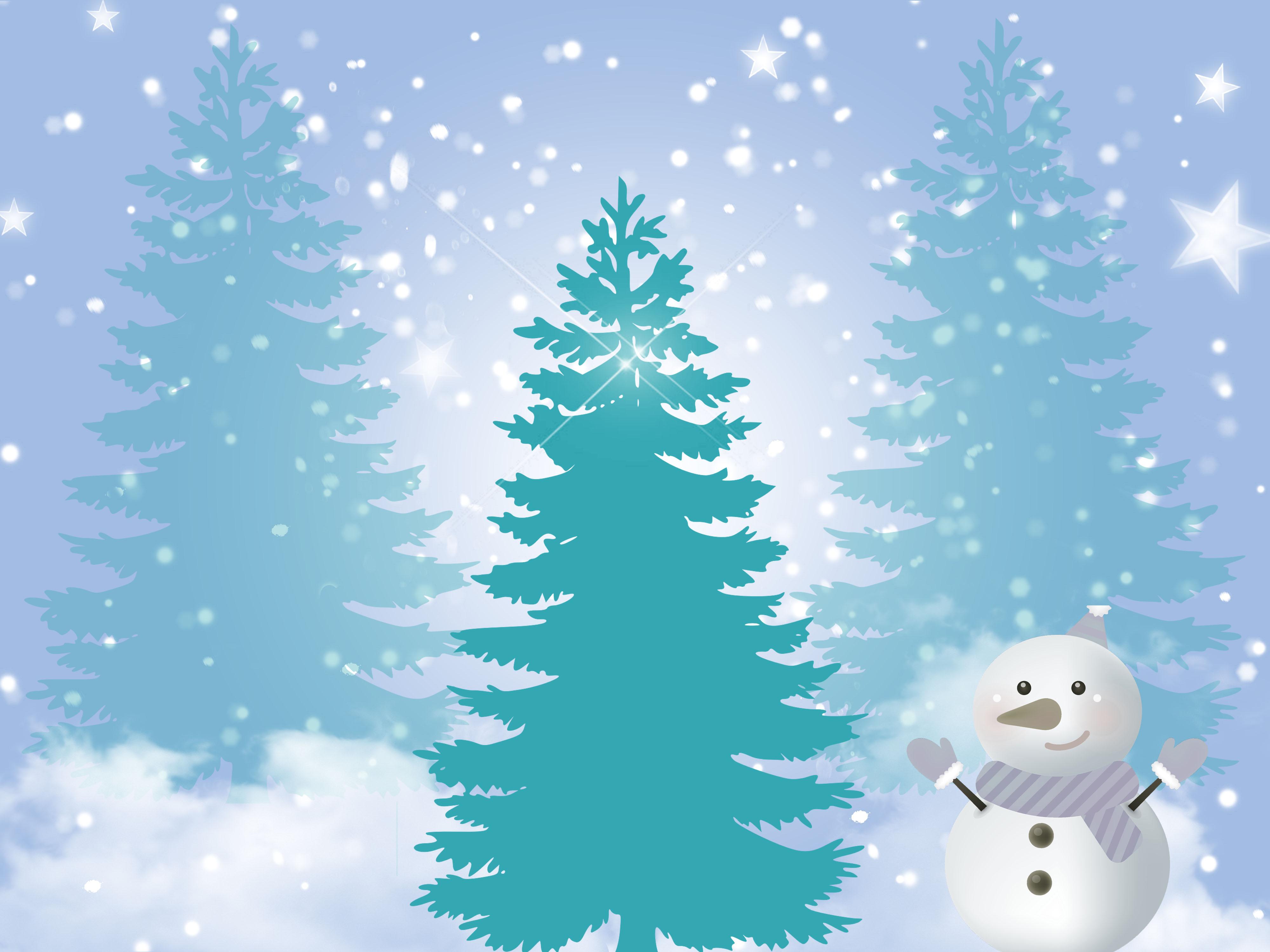Winter Christmas Tree Desktop Wallpaper