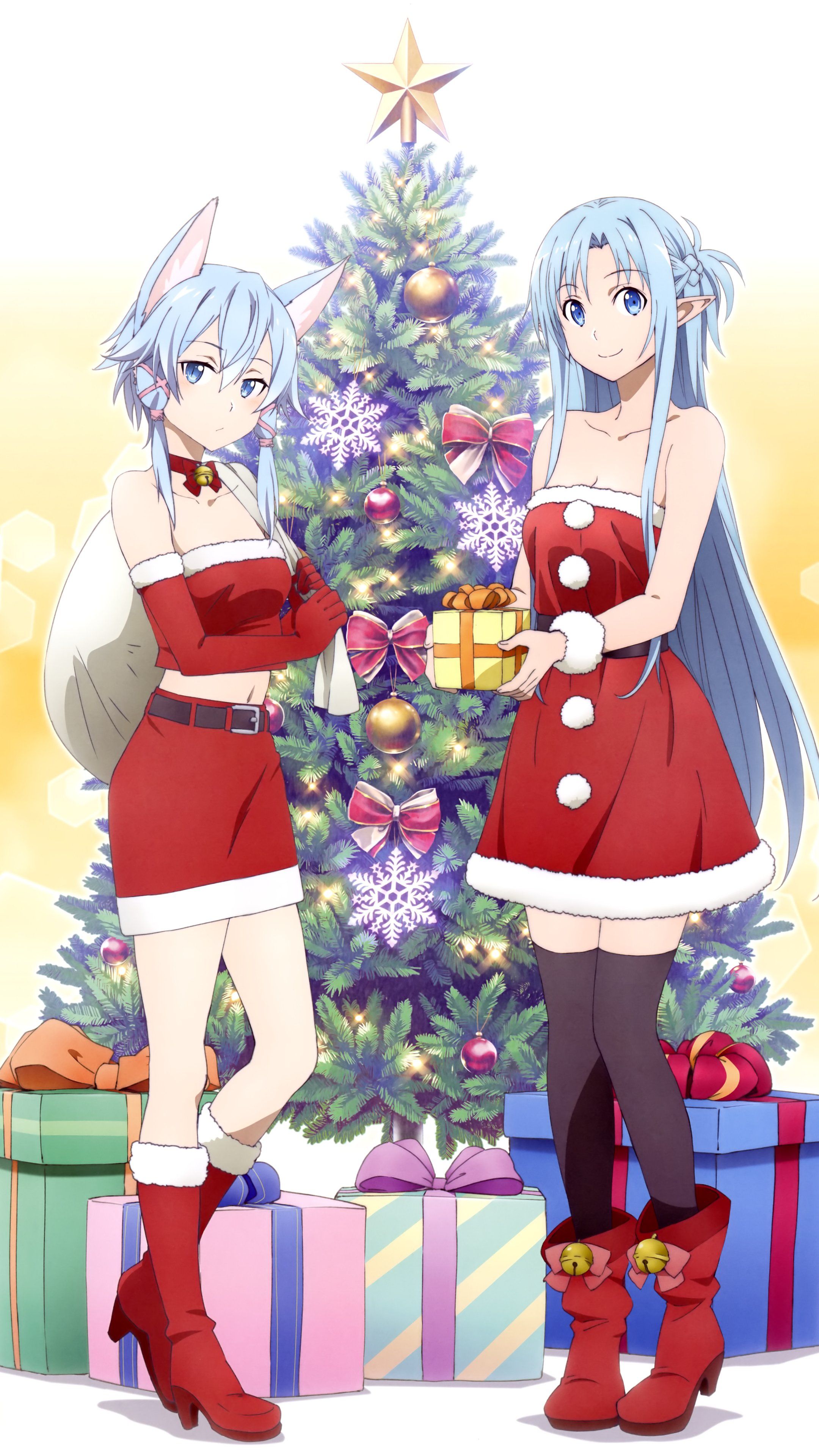 406255 anime, anime girl, Santa hats, blonde, blue eyes, Christmas  screensaver hd, 1703x3000 - Rare Gallery HD Wallpapers