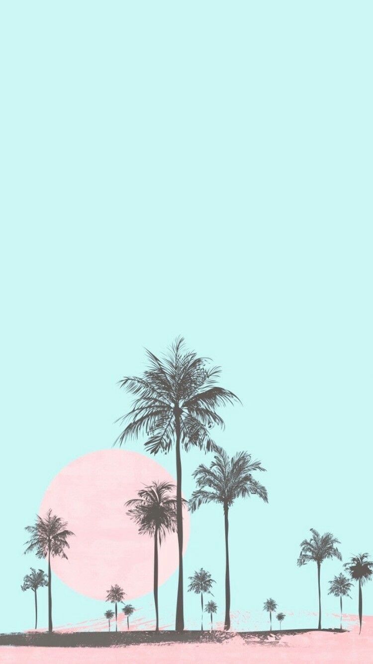 iPhone and Android Wallpaper: Pastel Tropical Wallpaper for iPhone and Android