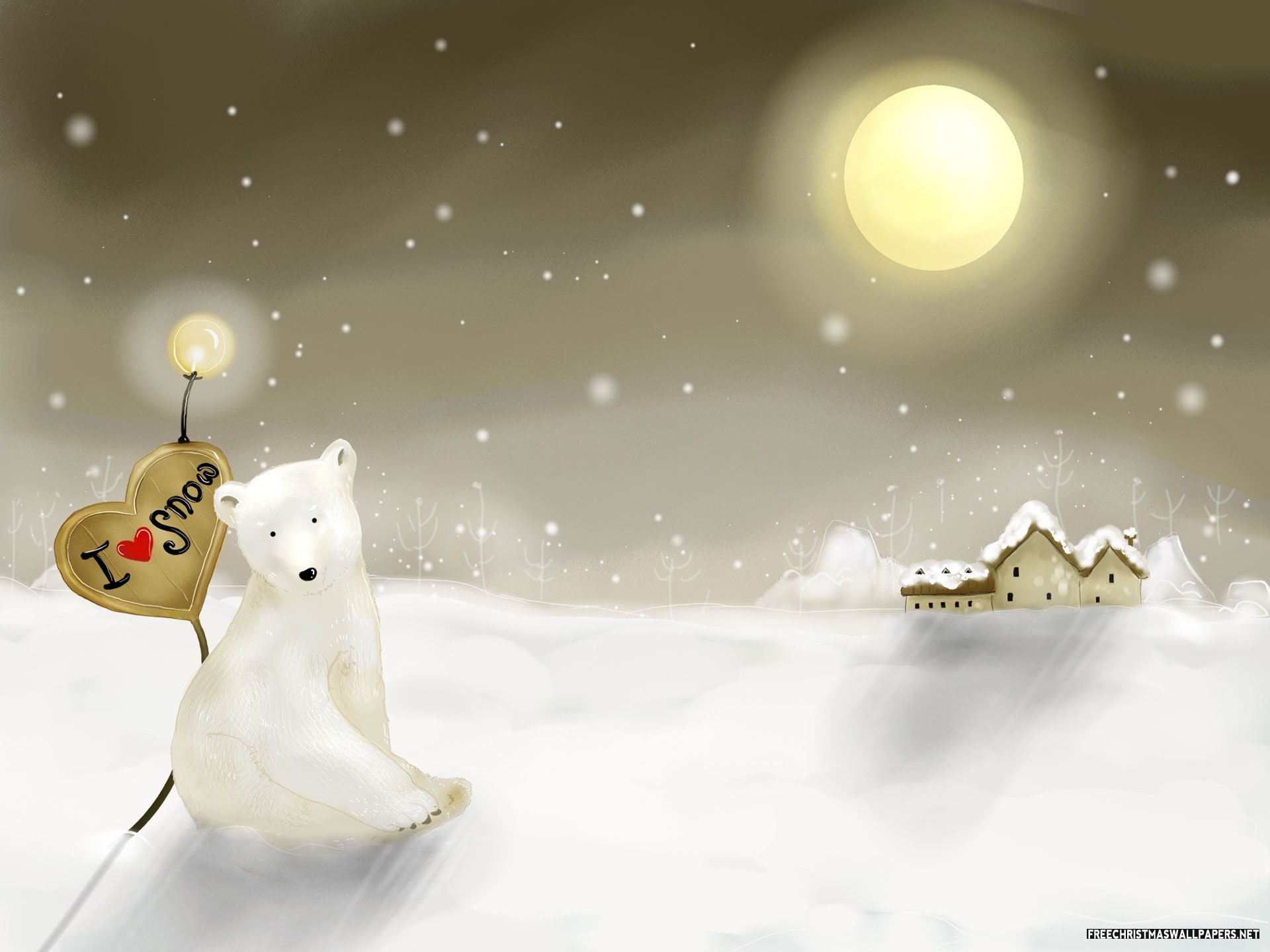 Christmas Village And Bear. Christmas landscape, Winter wallpaper, Christmas desktop wallpaper