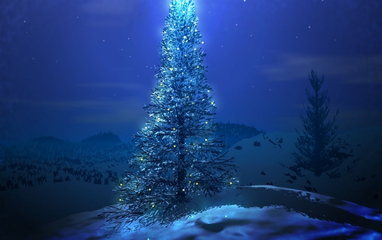 Blue Christmas tree wallpaper. Blue Christmas tree
