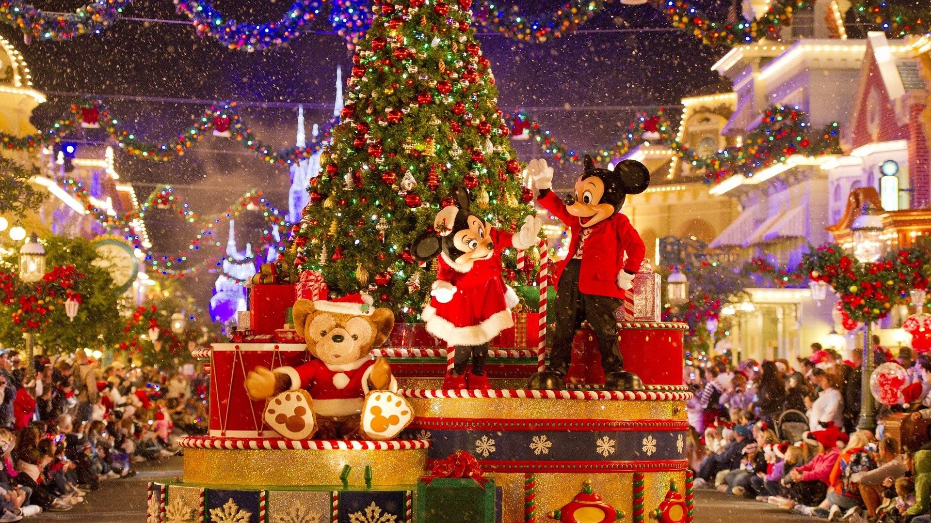 Mickey Mouse, Minnie Mouse, Christmas Tree, Parade, Disney World Wallpaper & Background Download