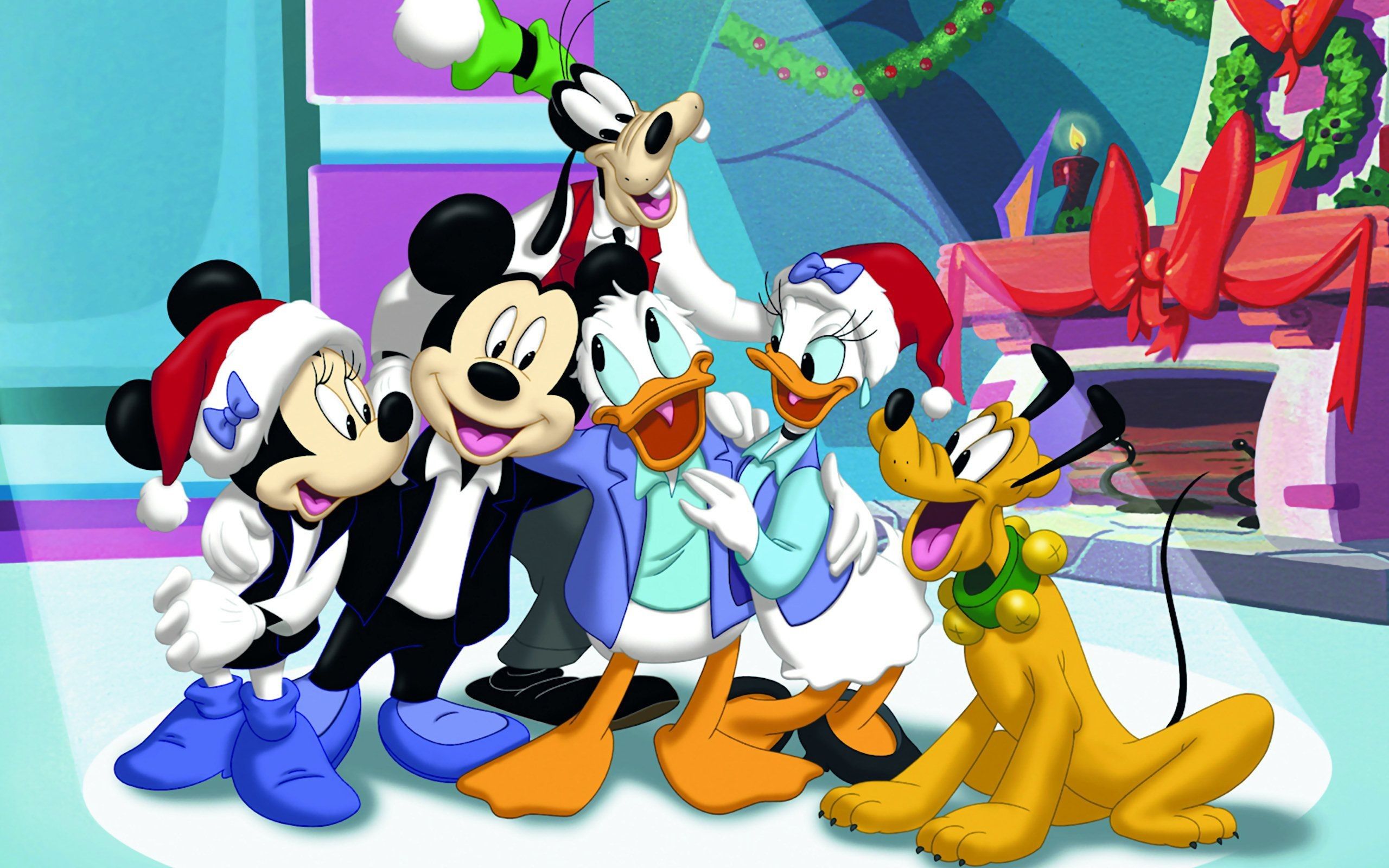 Mickey Mouse Christmas Celebration With Friends Wallpaper HD, Wallpaper13.com