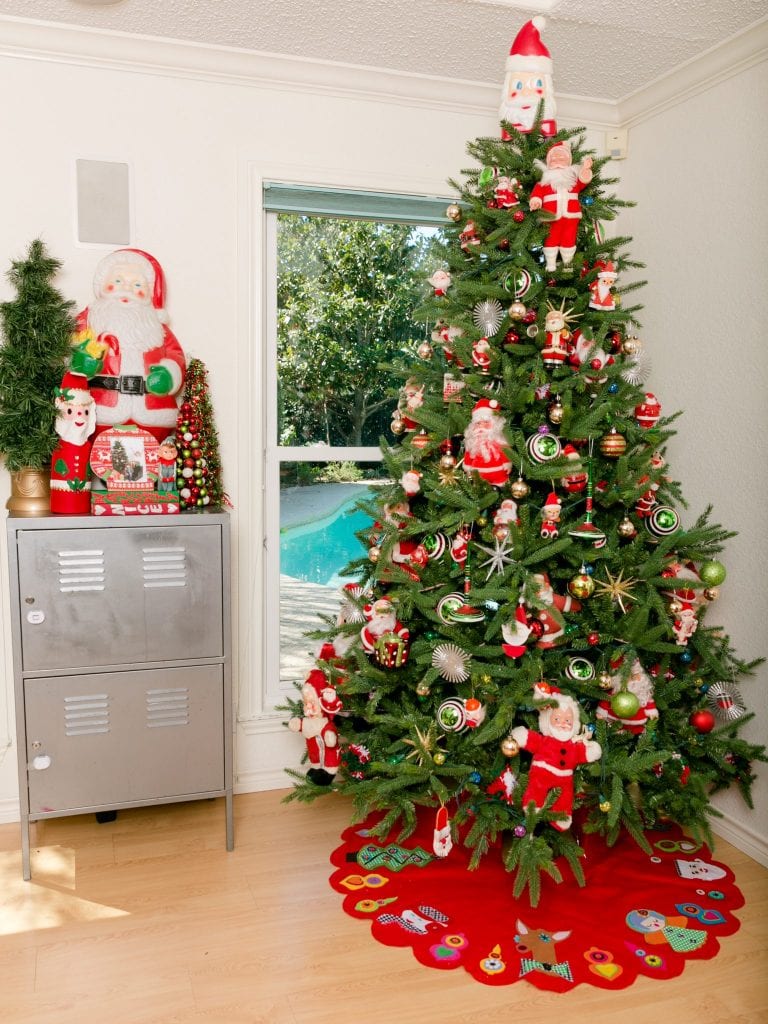 Oh Christmas Tree with Vintage Santa Claus Dolls