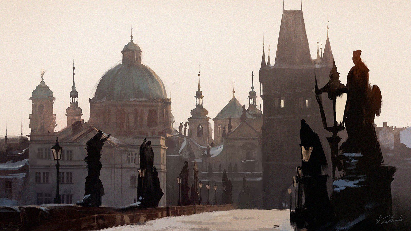 Prague, Darek Zabrocki, Snow, Czech Republic, Bridge, Cathedral HD Wallpaper / Desktop and Mobile Image & Photo