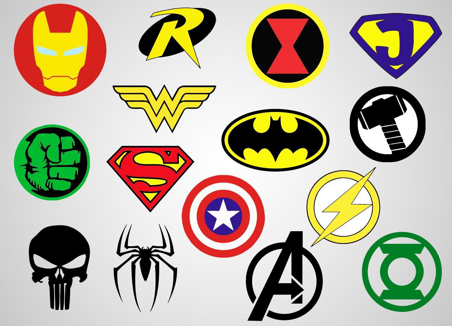 superheroes logos