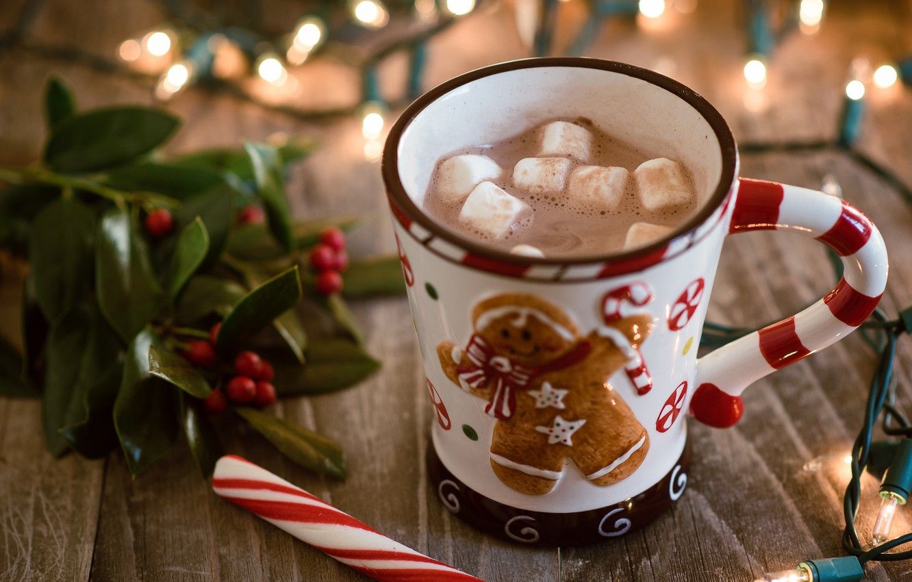 Wallpapers coffee, drink, caramel, hot chocolate, marshmallows image for de...