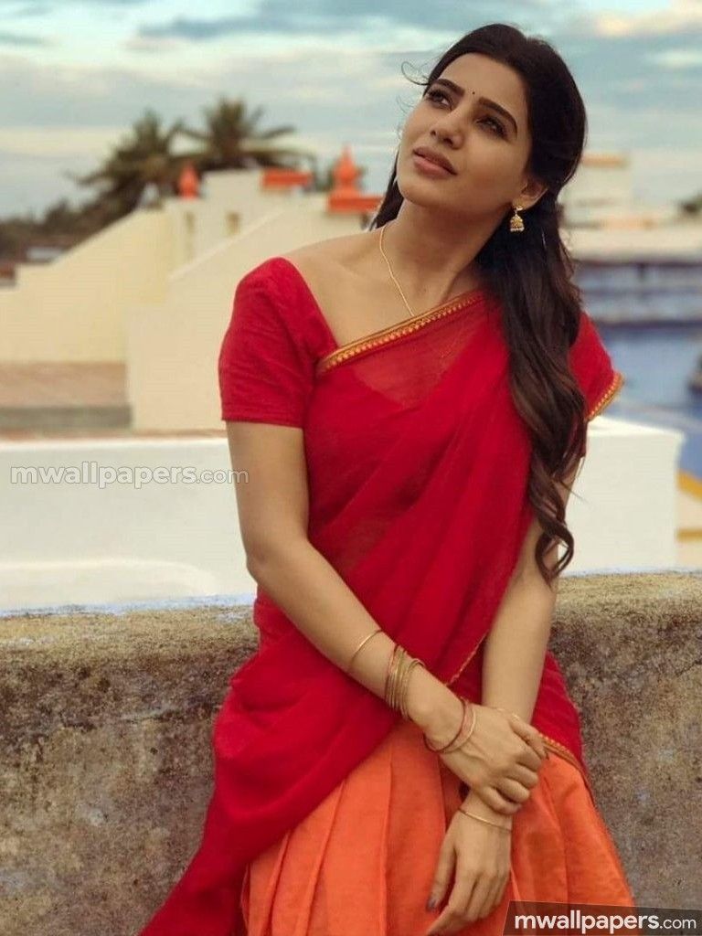 Samantha Beautiful HD Photohoot Stills Ruth Prabhu In Red Saree