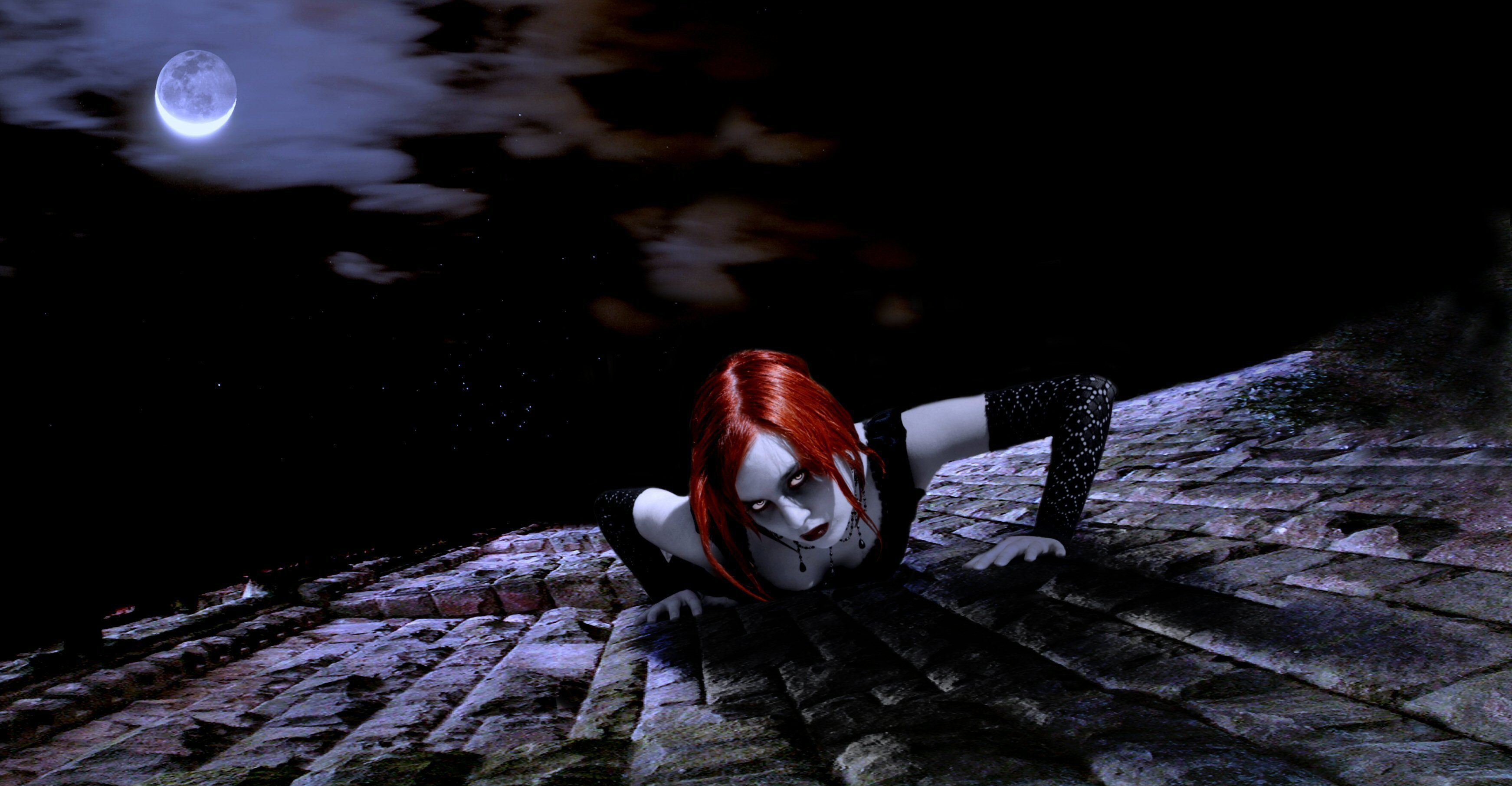 Fantasy Vampire Wallpaper:3485x1811