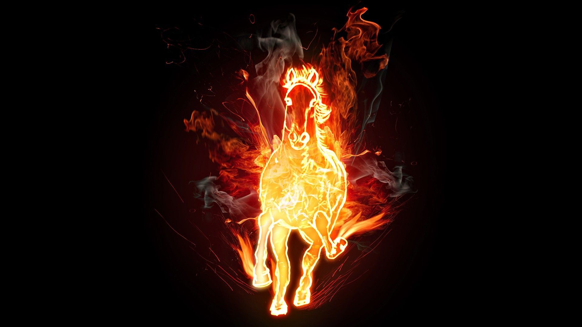 dark, fire, horses, digital, art artwork. Free HD wallpaper. Fire horse, Horse wallpaper, Fire art