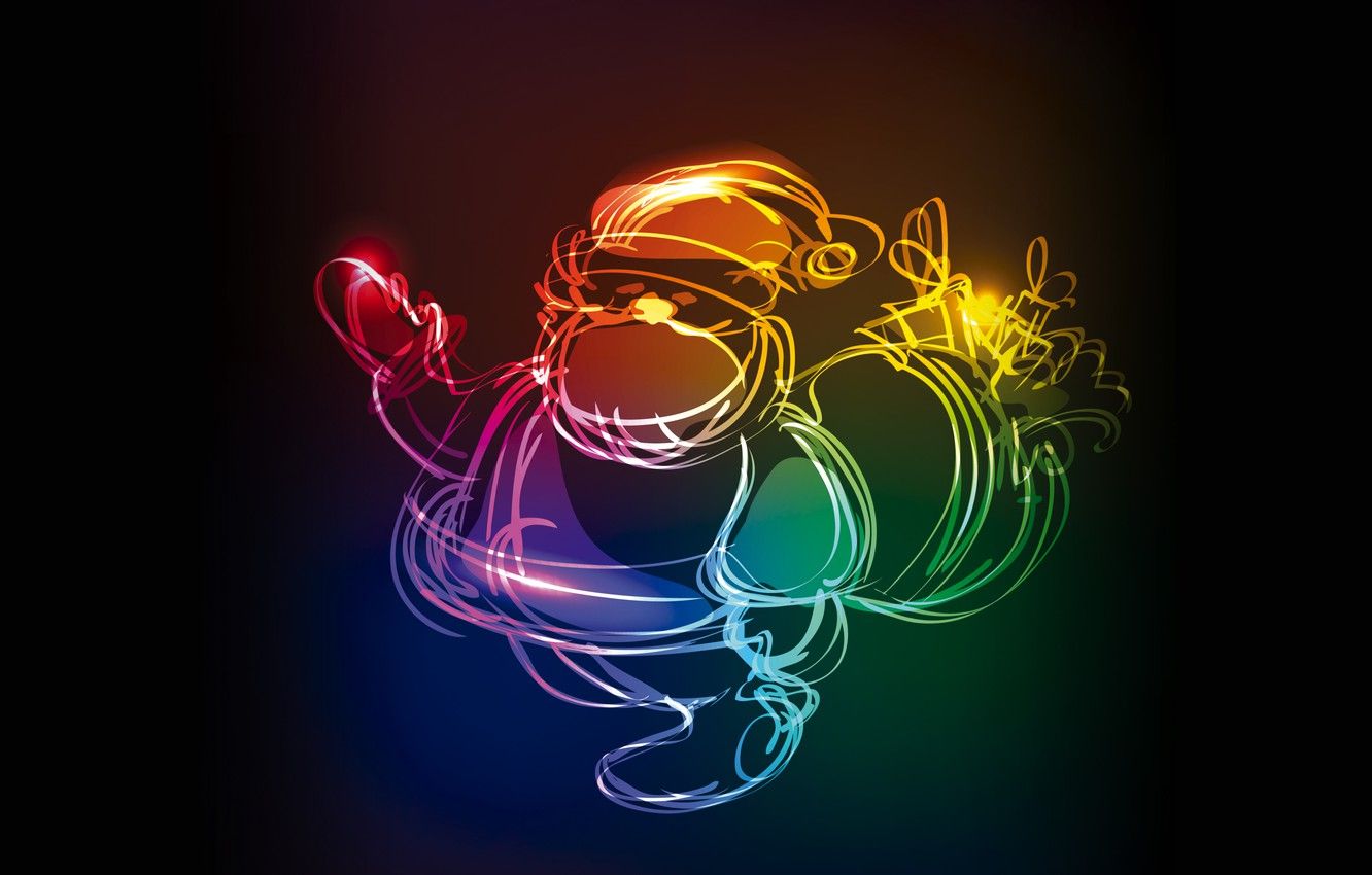 Wallpaper colors, Christmas, christmas, neon, xmas, santa image for desktop, section новый год