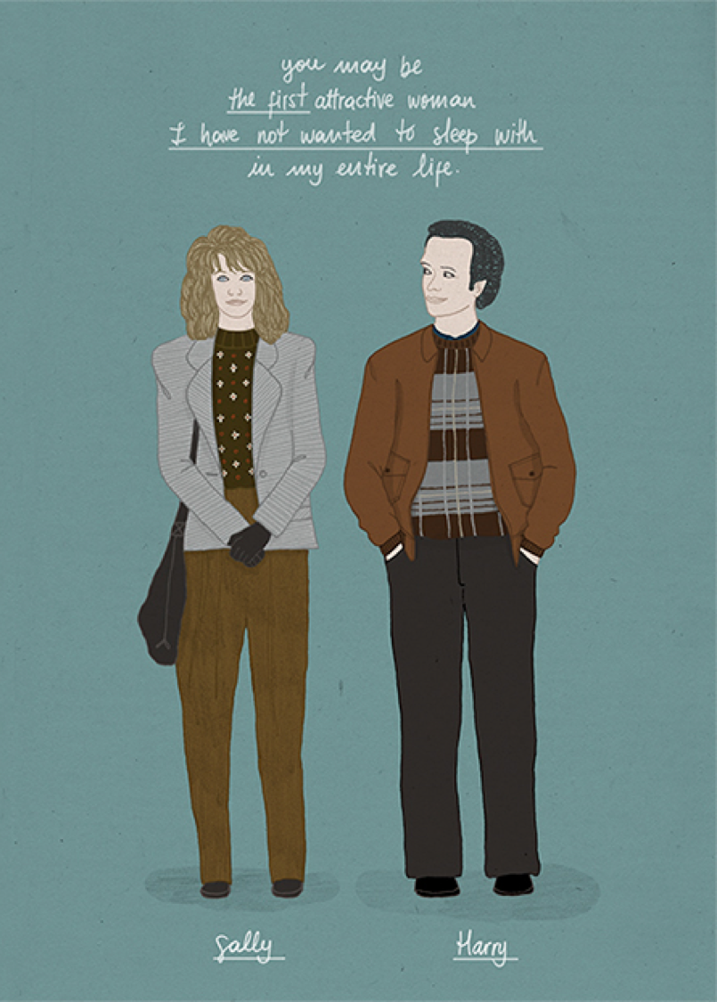 When Harry Met Sally (1989) Art by Daniela Manzotti #amusementphile. When harry met sally, Harry met sally quotes, Book tv