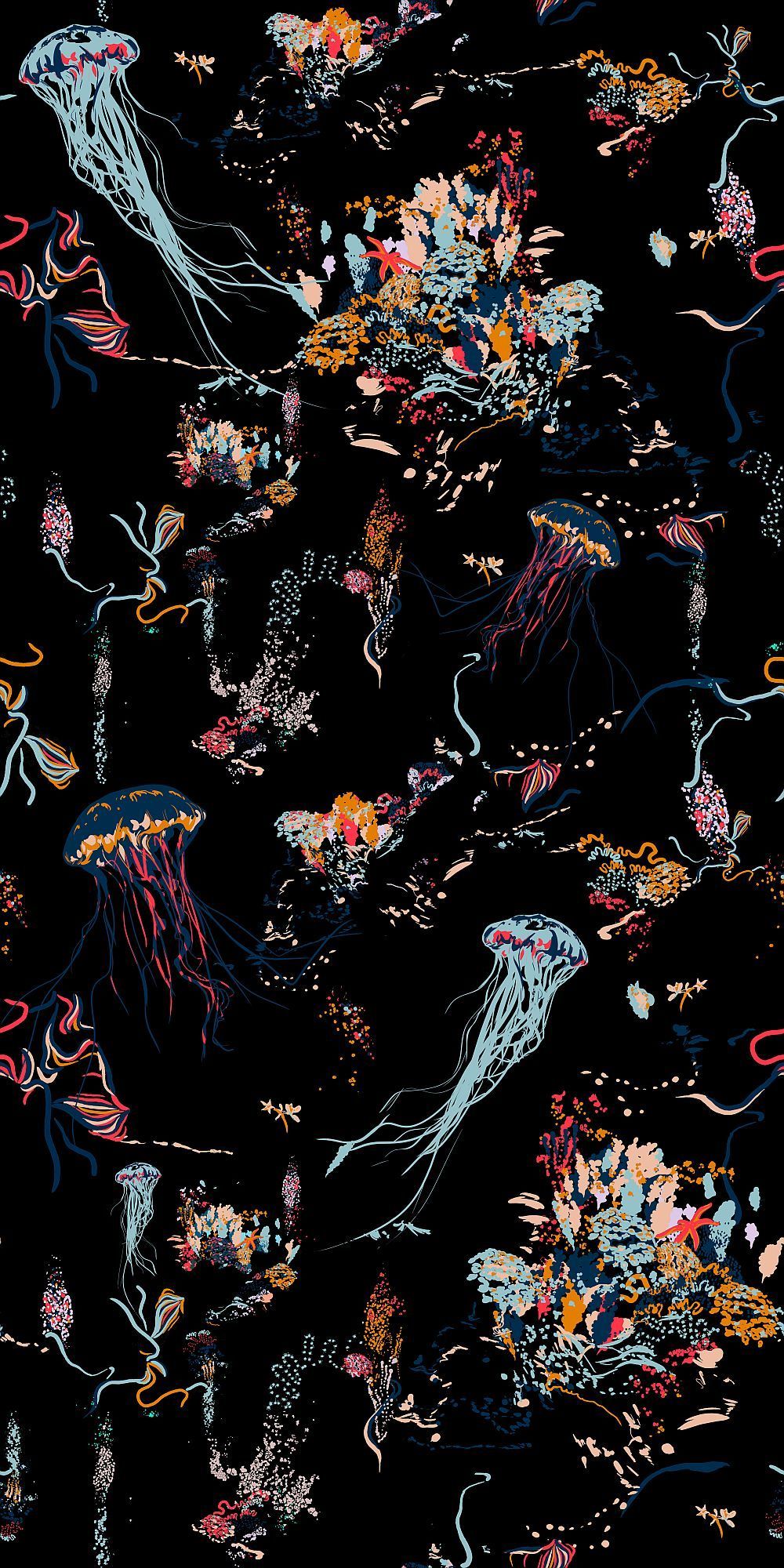 Jellyfish By 17 Patterns JF 04W. Fondo De Arte, Fondos De Pantalla De Iphone, Fondos De Pantallla