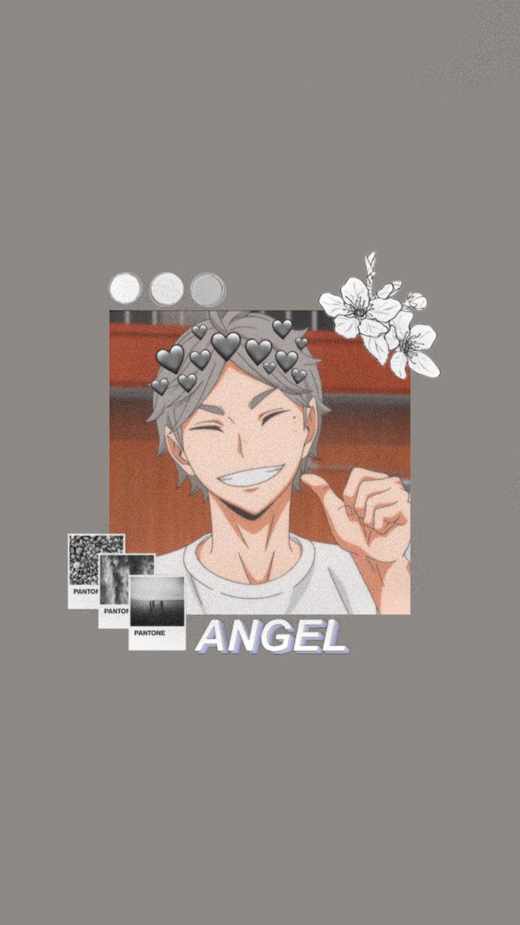 I did this wallpaper of our precious Sugawara<3 If you like it, pls use it<333✨. Cute anime wallpaper, Anime wallpaper, Haikyuu anime
