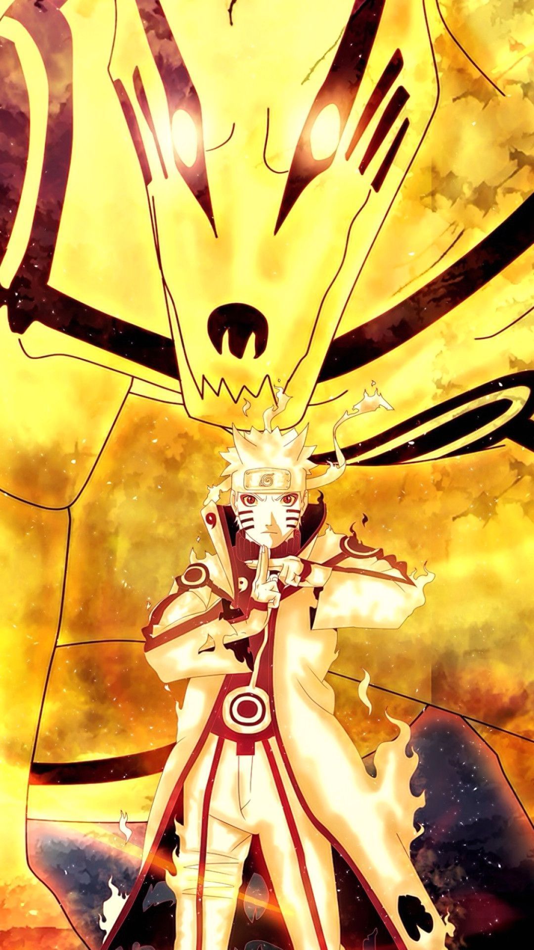 Cool Naruto Nine Tails Chakra Mode Wallpaper