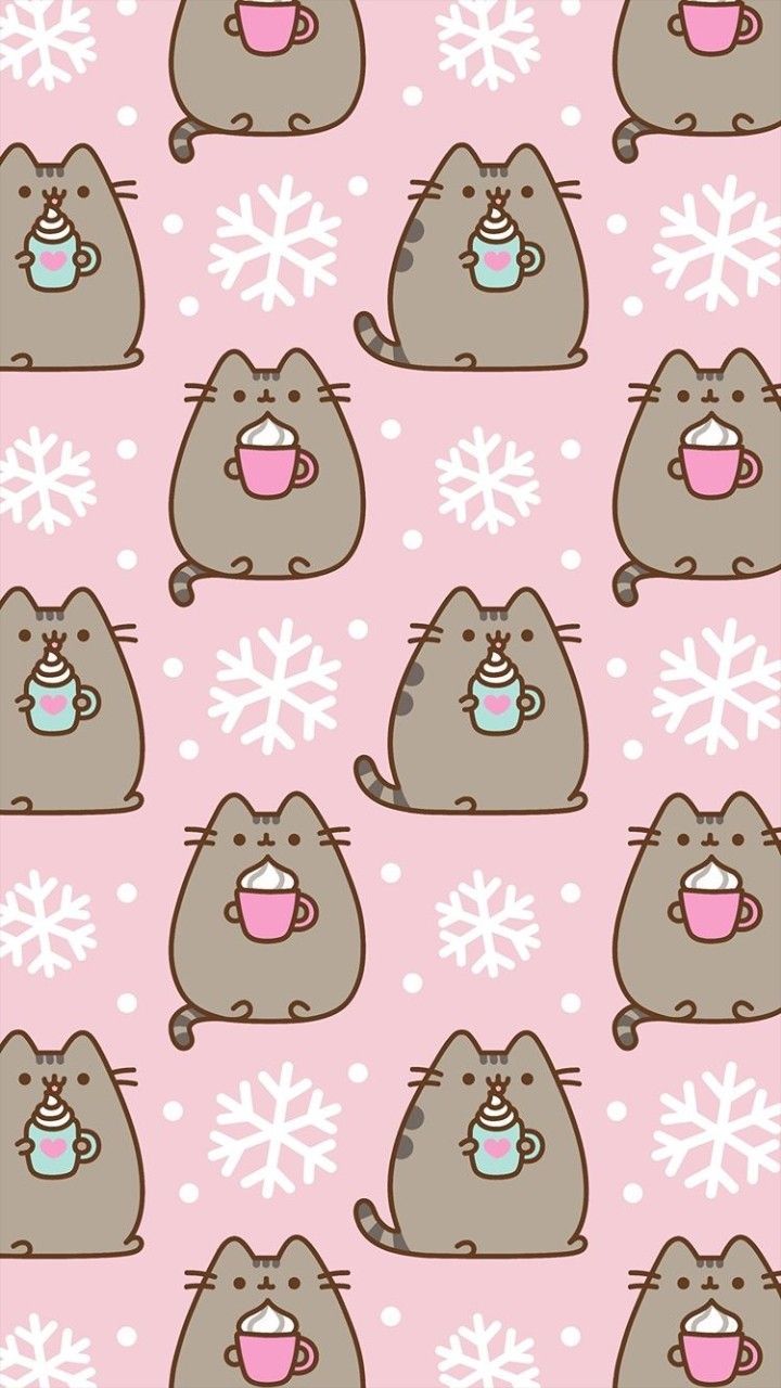 Winter coco pusheens. Cute christmas wallpaper, Kawaii wallpaper, Pusheen cute
