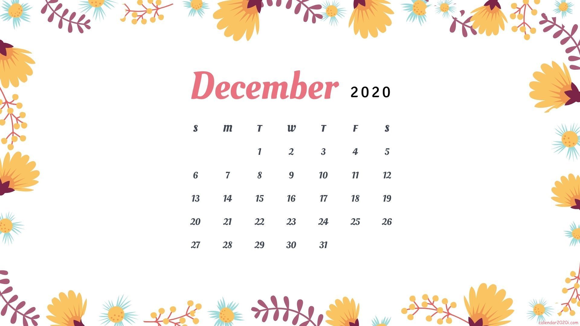 December 2020 desktop background calendar wallpaper in high quality. Calendar wallpaper, Desktop calendar, Flower calendar