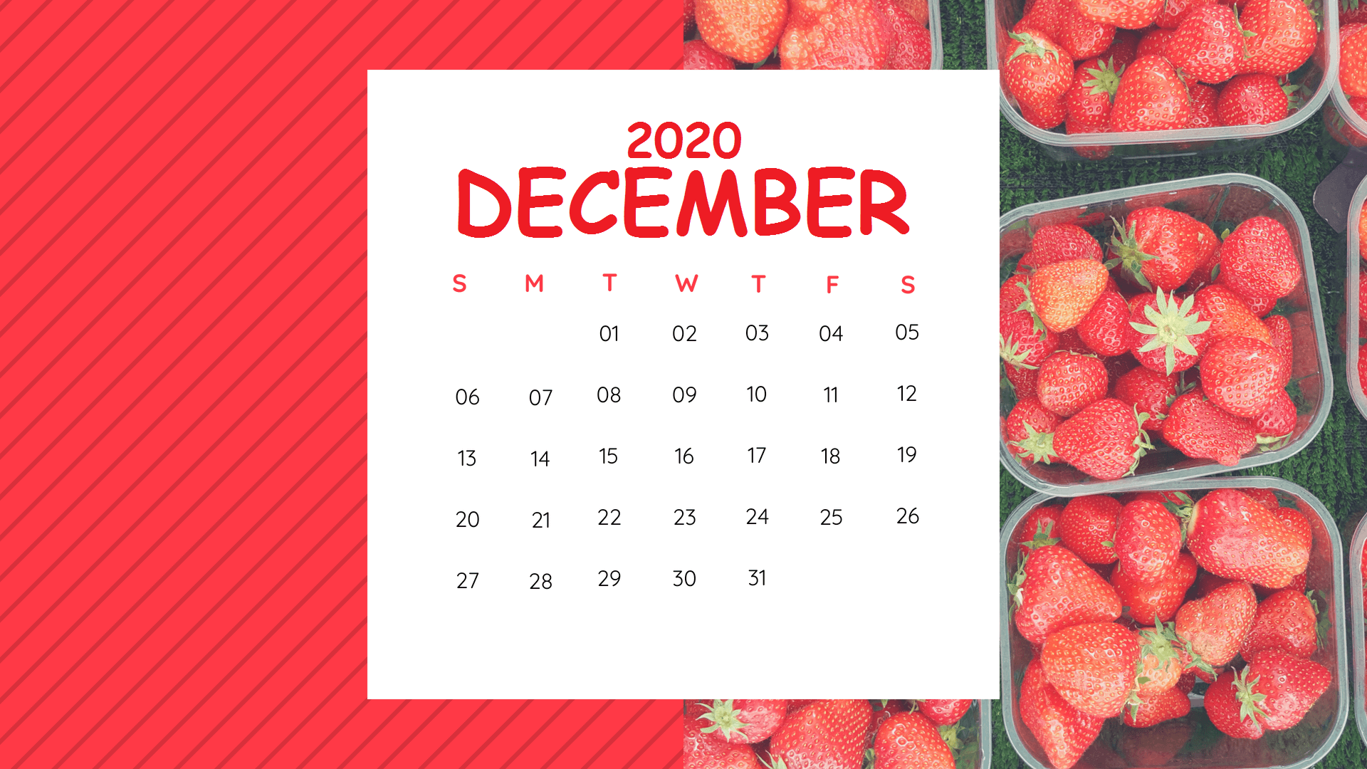Cute December 2020 Calendar Printable Floral Wall Design