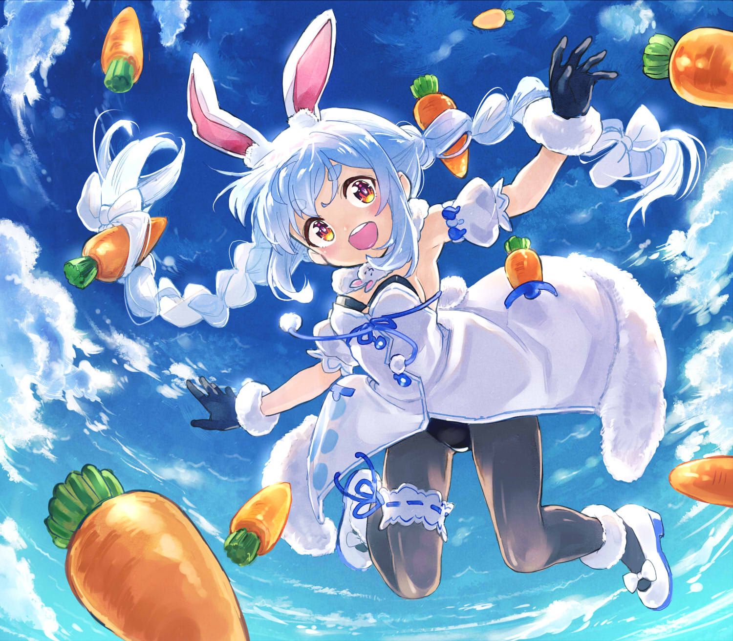 Usada Pekora, anime, anime girls, digital art, artwork, 2D, portrait, Virtual Youtuber, Hololive, carrots, bunny earsx1312 Wallpaper