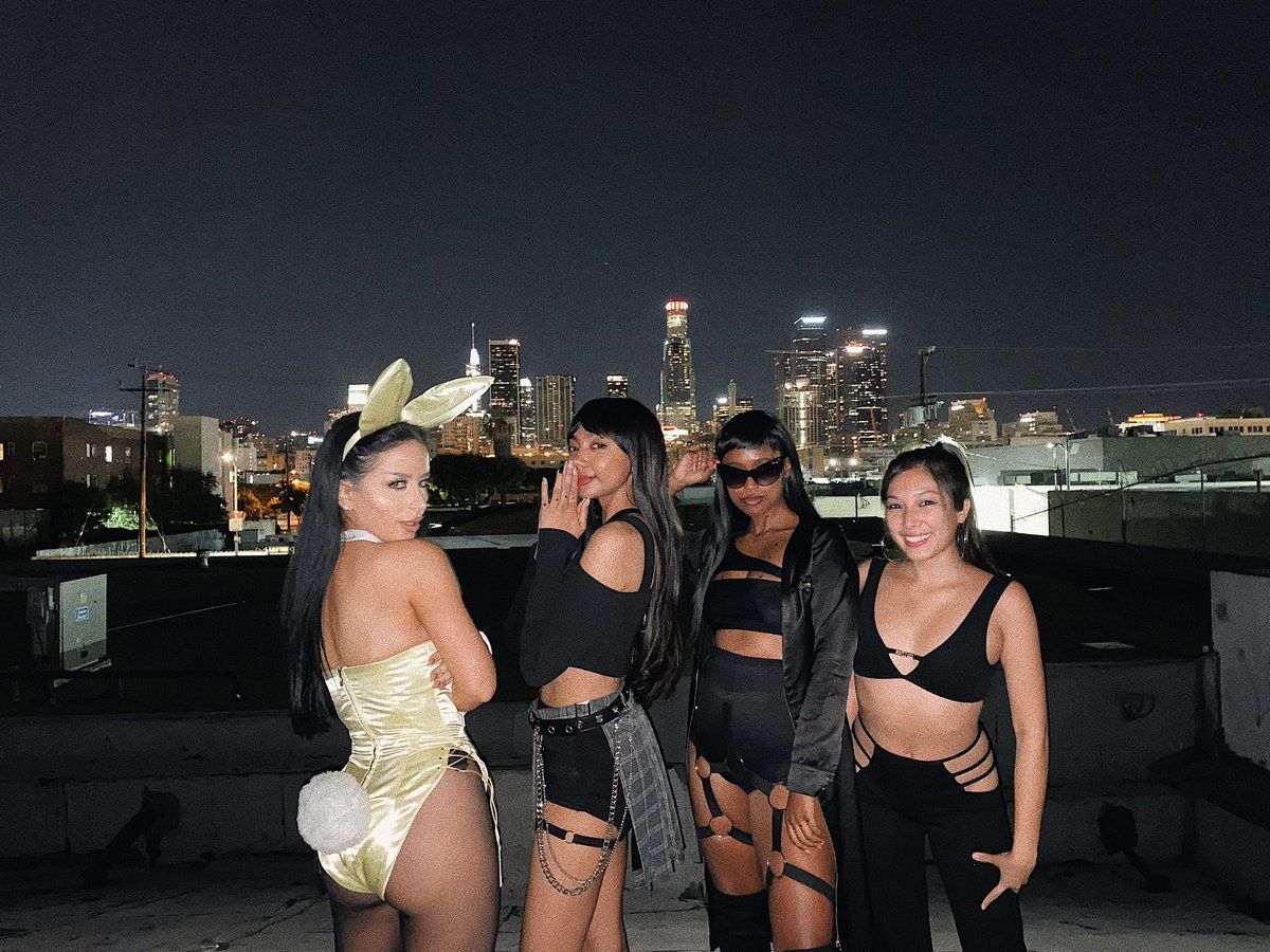 Asia Jackson Bunny, BLACKPINK Lisa, The Matrix (???), and Maddy Perez last night in DTLA
