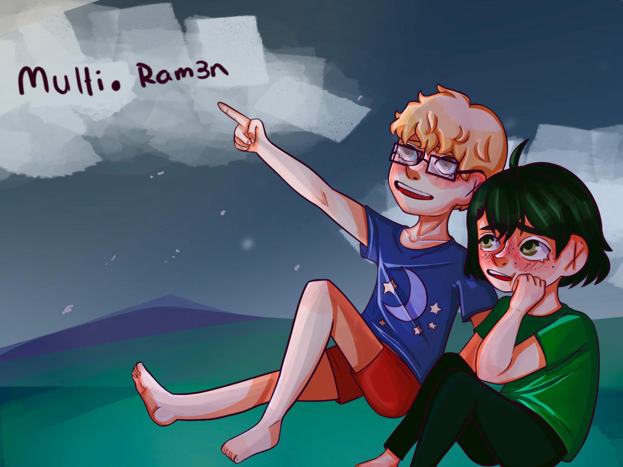 Tsukkiyama looking at stars ^ - ^. Haikyuu!! Amino