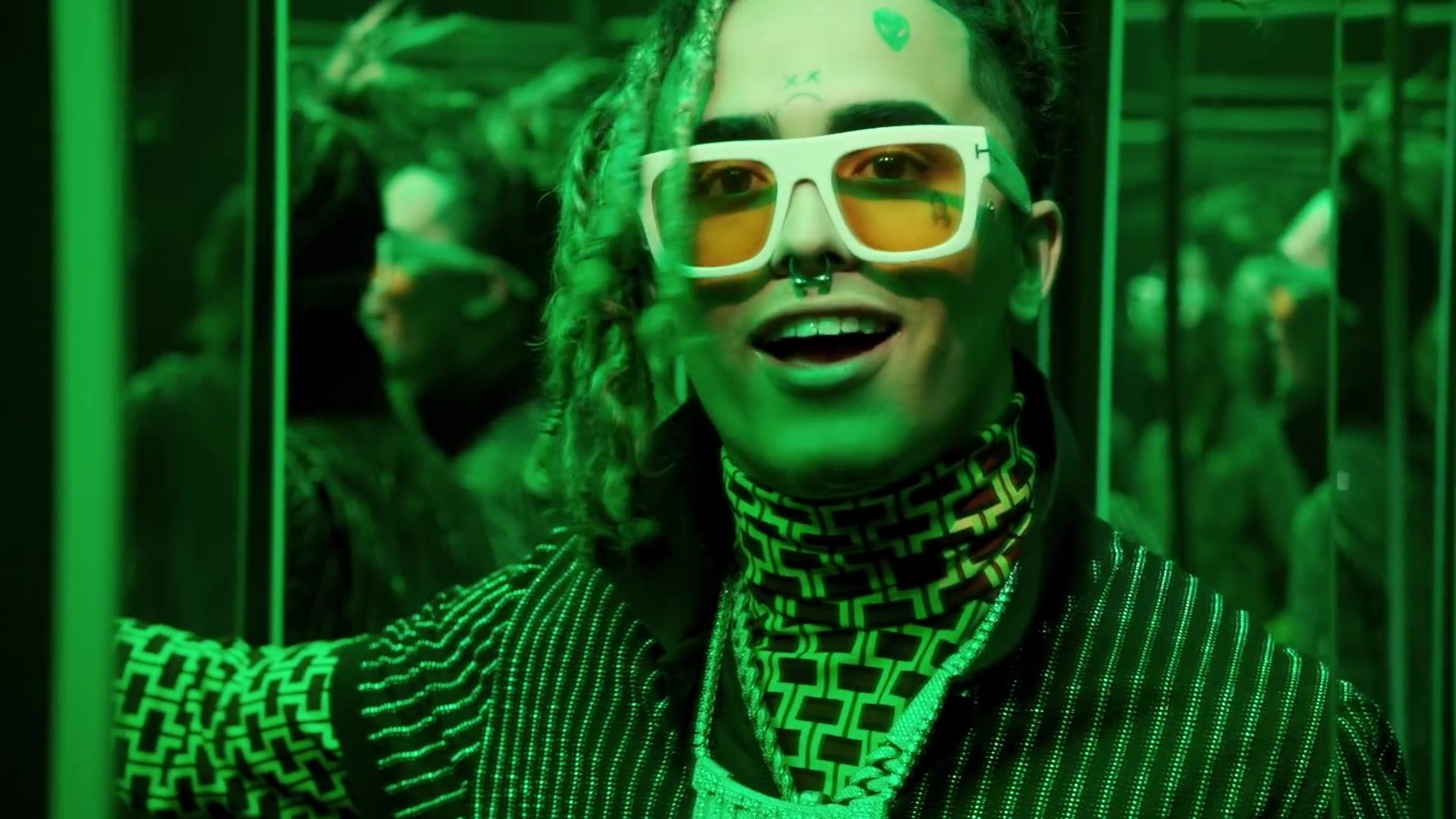 Glasses With Yellow Lenses and White Frames Worn by Lil Pump in Be Like Me Youtube