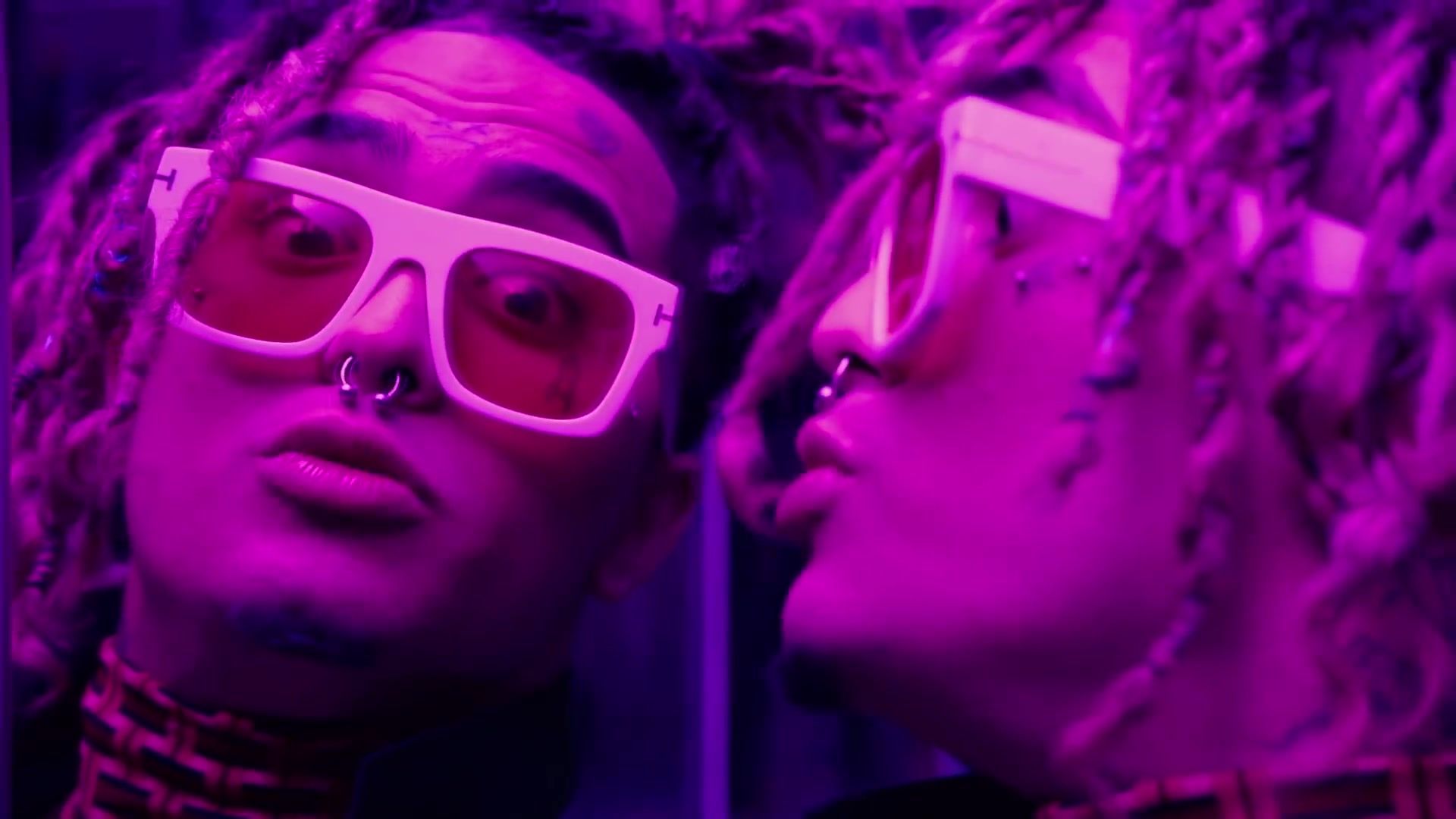 Tom Ford White Frame Sunglasses of Lil Pump in Be Like Me feat. Lil Wayne (2019)