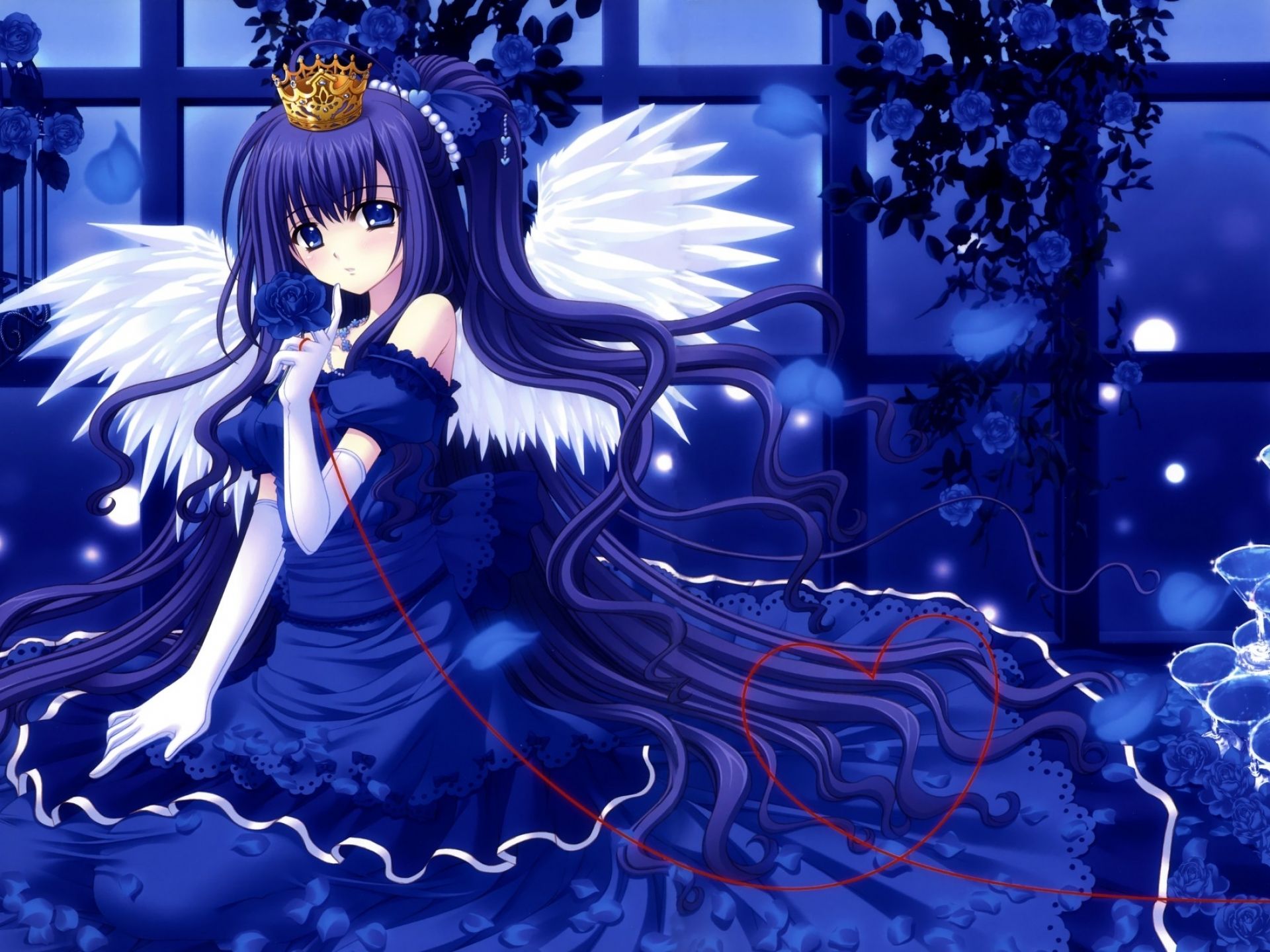 Blue Princess Love Heart desktop PC and Mac wallpaper