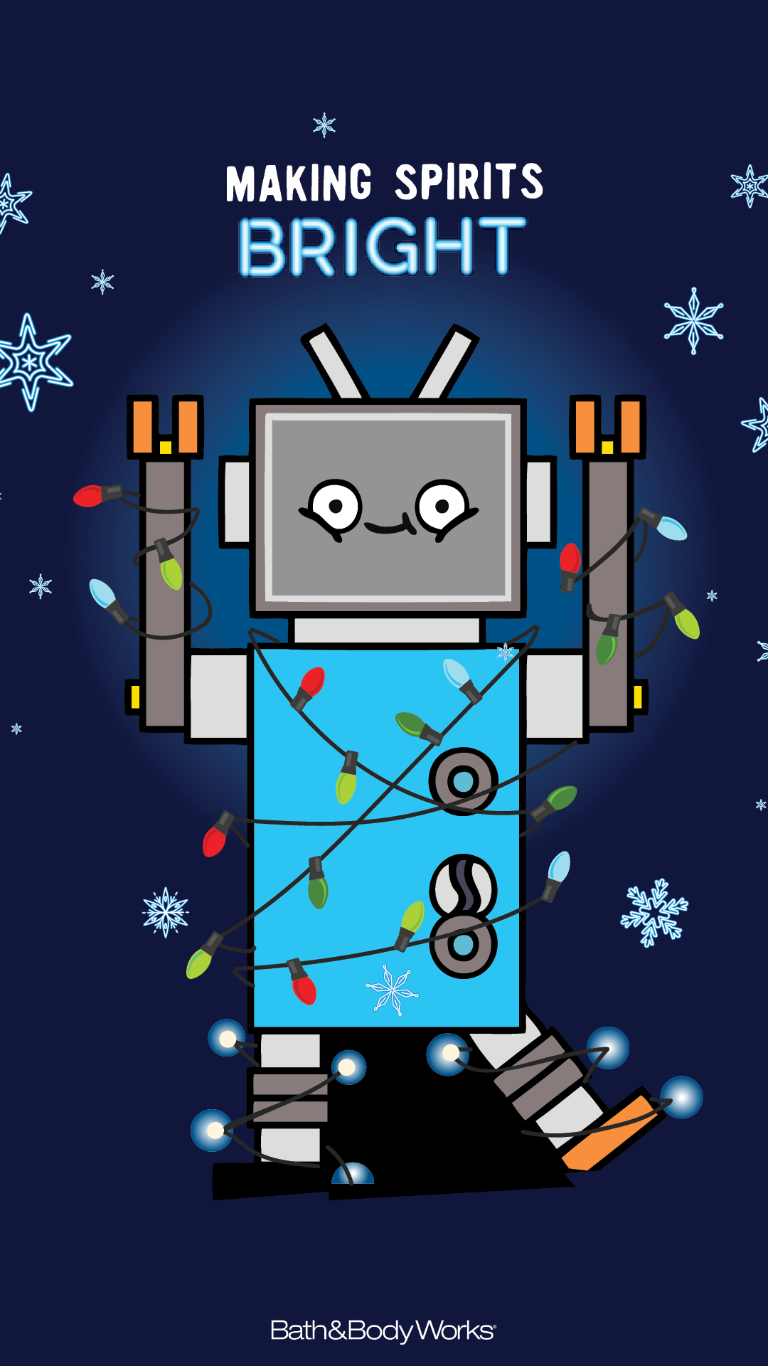 Christmas Robot Wallpaper. Bath and body works, Christmas robot, Bath and body