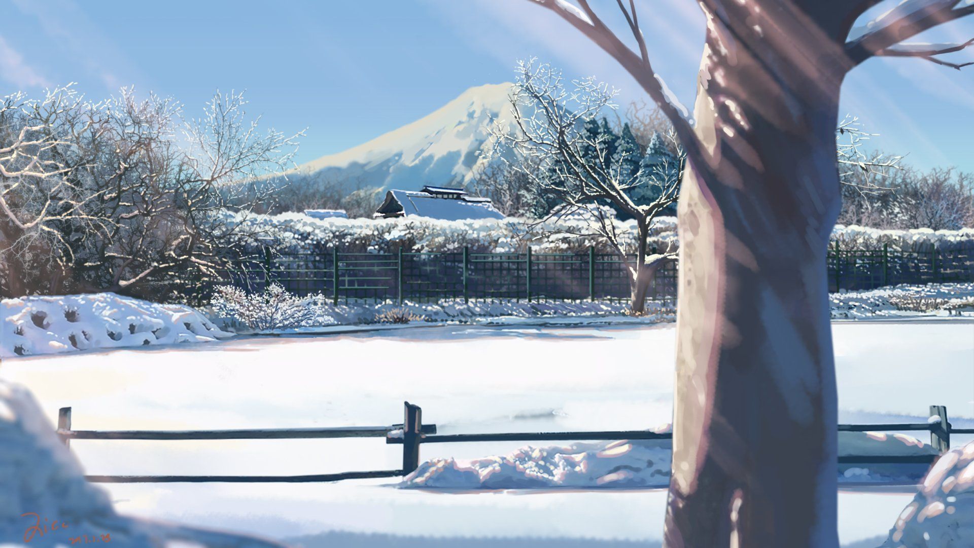 Background Image. Click pic to full HD #winteranime #winter #art #anime #backgr. Image. Cli. Anime scenery, Anime background, Episode background