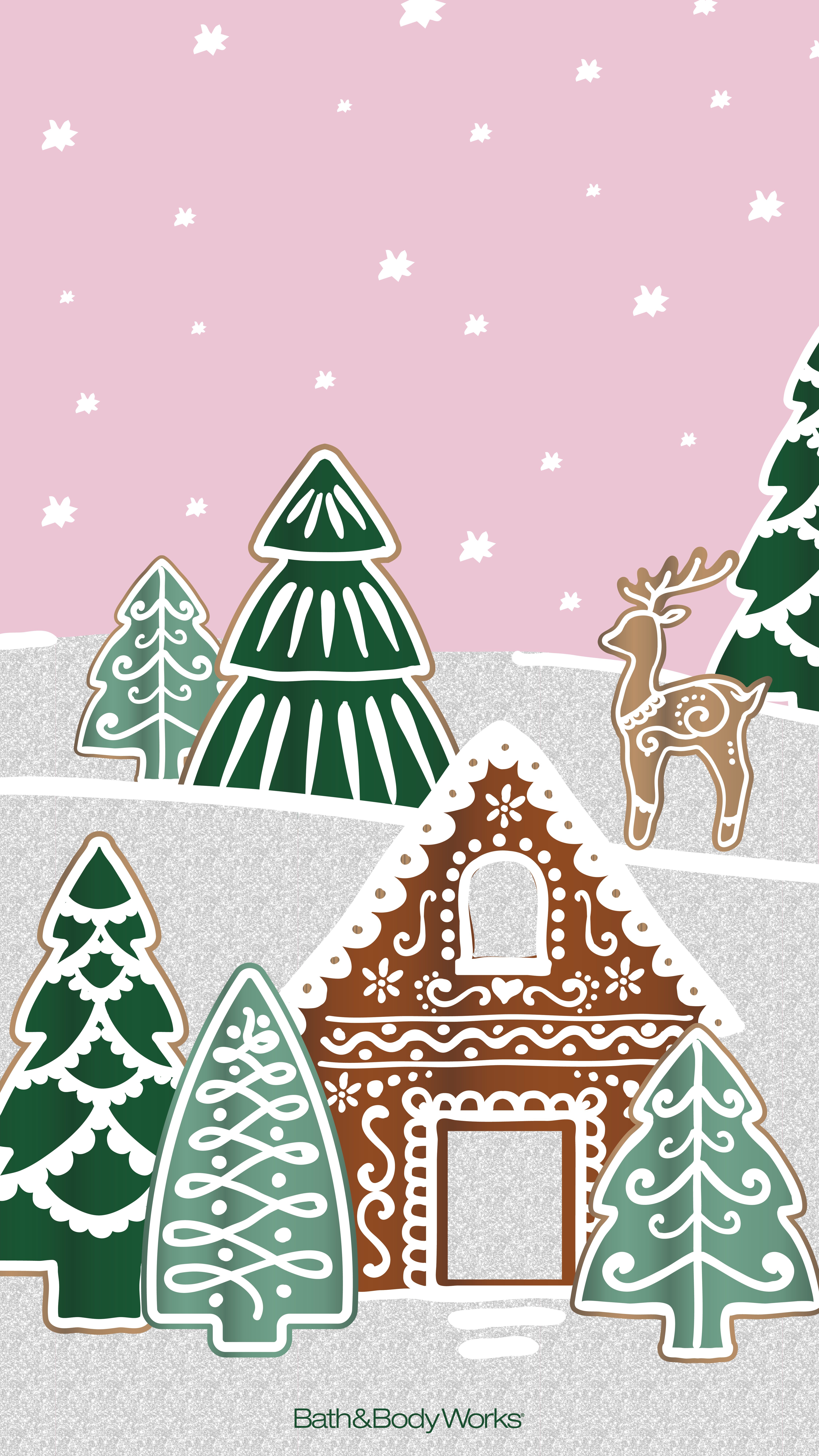Pink Christmas Village Wallpaper. Xmas wallpaper, Pink christmas, Christmas phone wallpaper