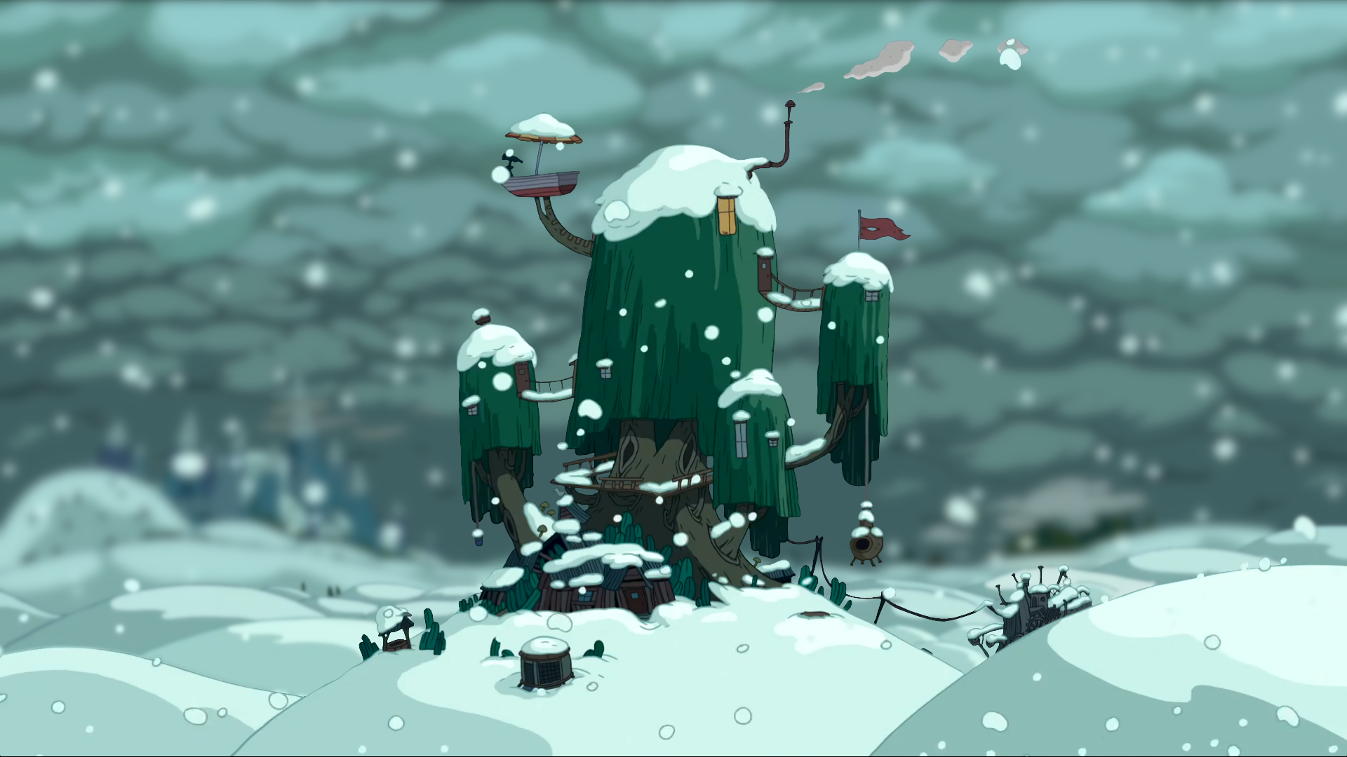 So I made a snowy background