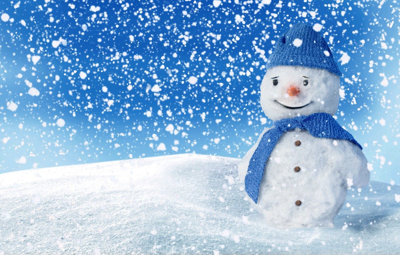 Wallpaper winter, snow, snowman, happy, smile, winter, snow, snowman image for desktop, section разное