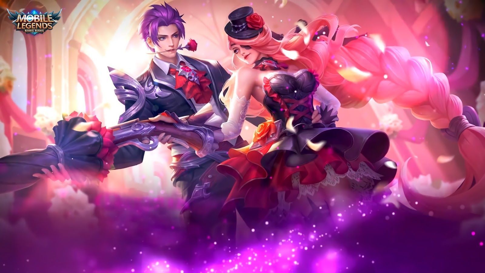 Gusion Dangerous Laison and Lesley Dangerous Love Valentine's Day Special Skin F. Dan. Mobile legend wallpaper, Mobile legends, Alucard mobile legends