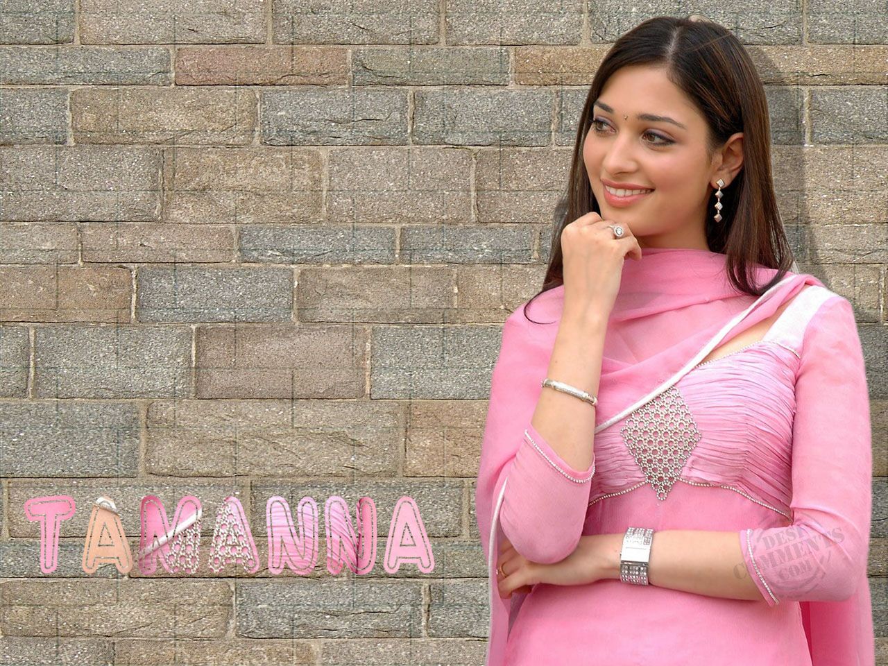 Tamanna In Pink Dress