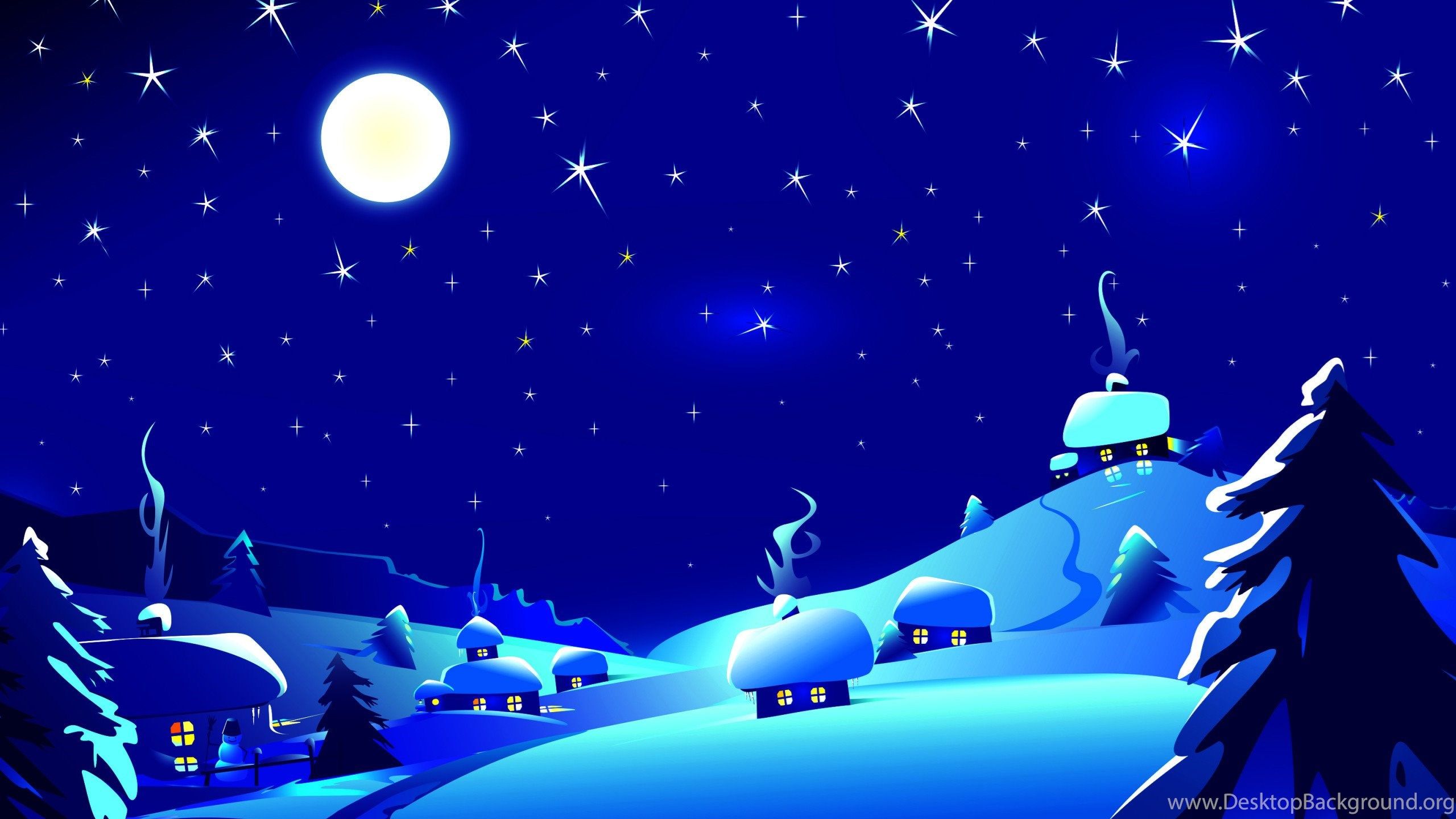 The Magic Of The Christmas Night Wallpaper Desktop Background