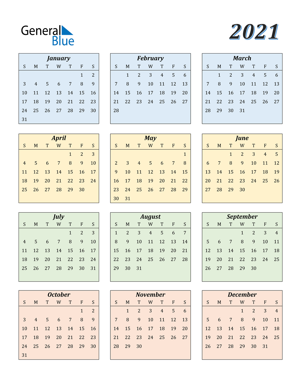 Calendar (PDF, Word, Excel)