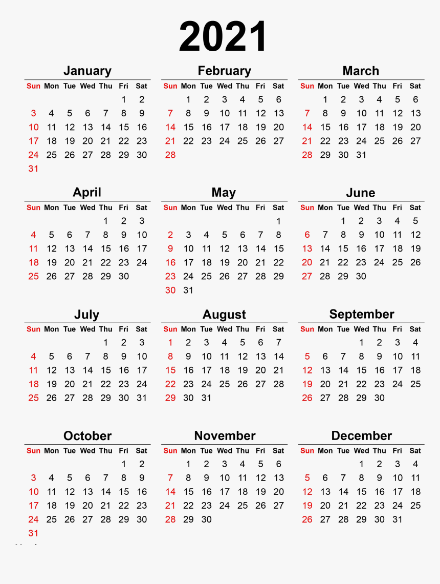Calendar 2021 Transparent Background Png Printable Calendar Cute, Png Download, Transparent Png Image