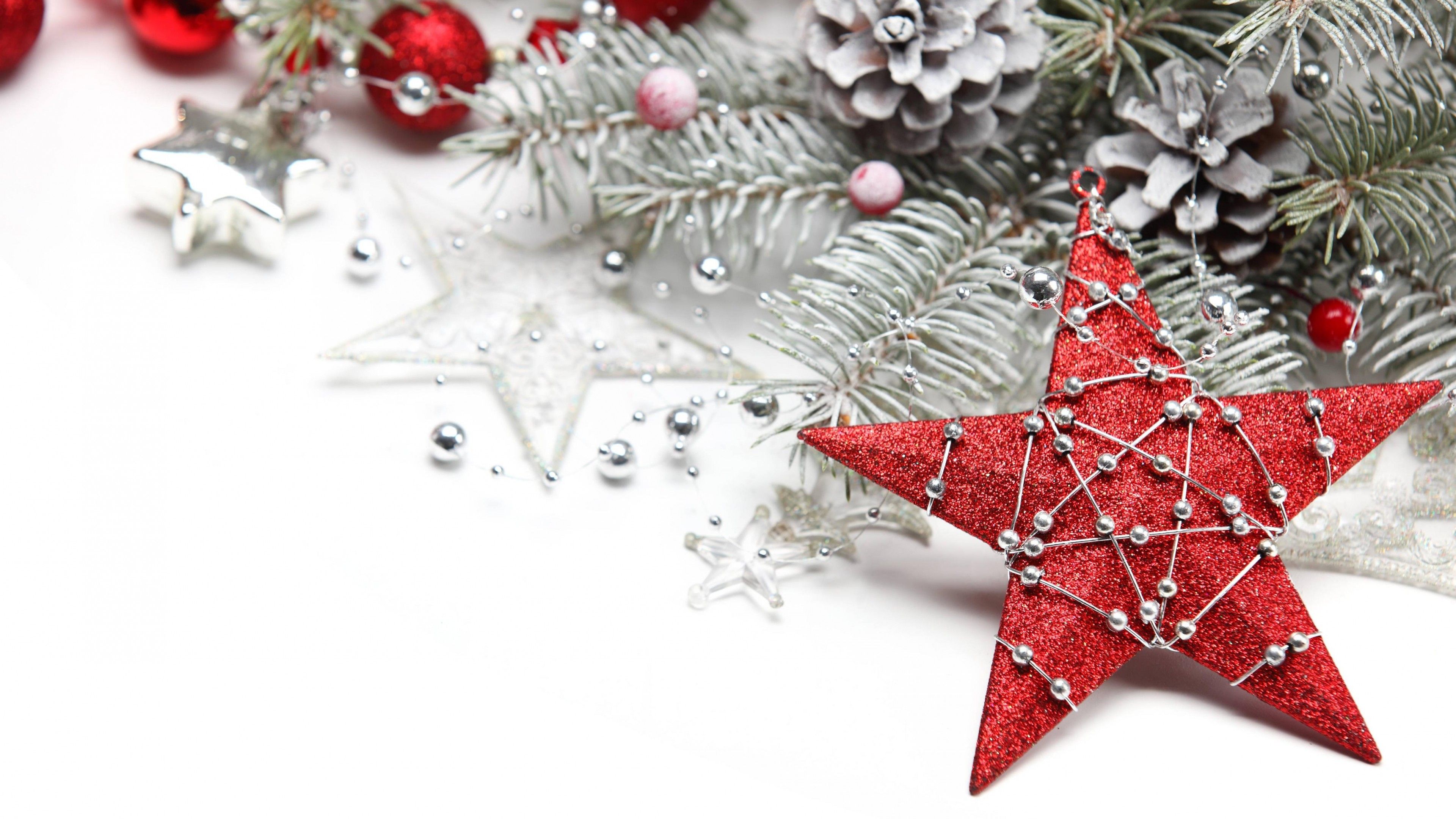 Wallpaper Christmas, New year, decorations, balls, star, Holidays