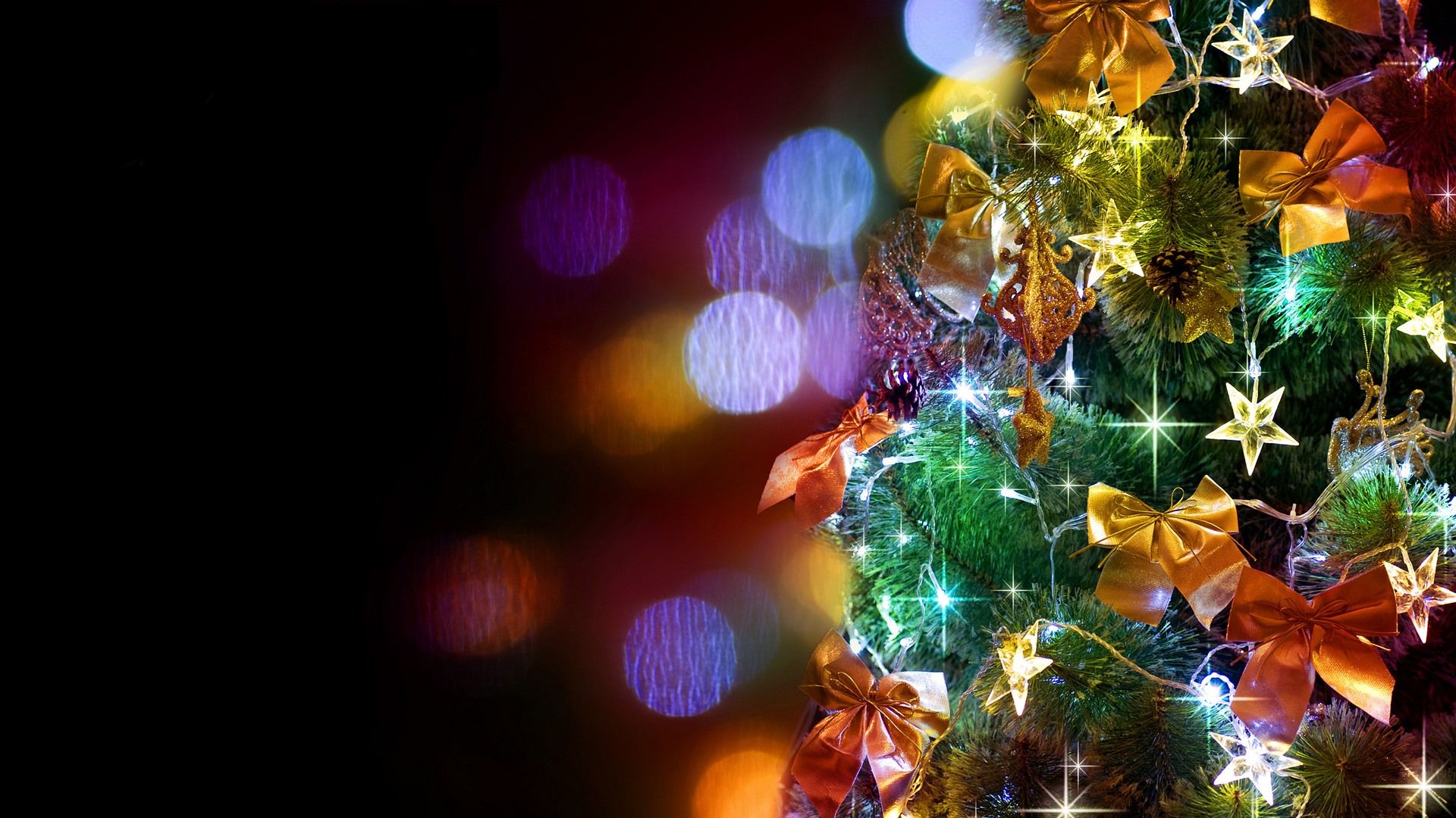 Wallpaper Christmas tree, colorful lights, shine 2880x1800 HD Picture, Image