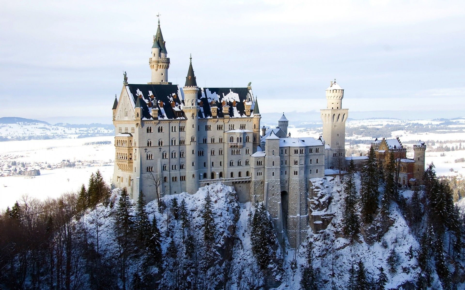 Neuschwanstein Castle in Germany, Winter