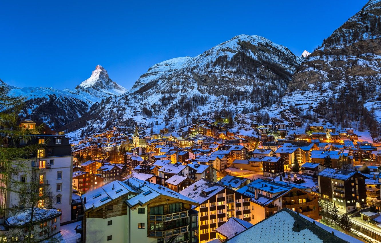 Wallpaper the city, mountain, Europe, Alps, Zermatt, Swiss, Matterhorn image for desktop, section город
