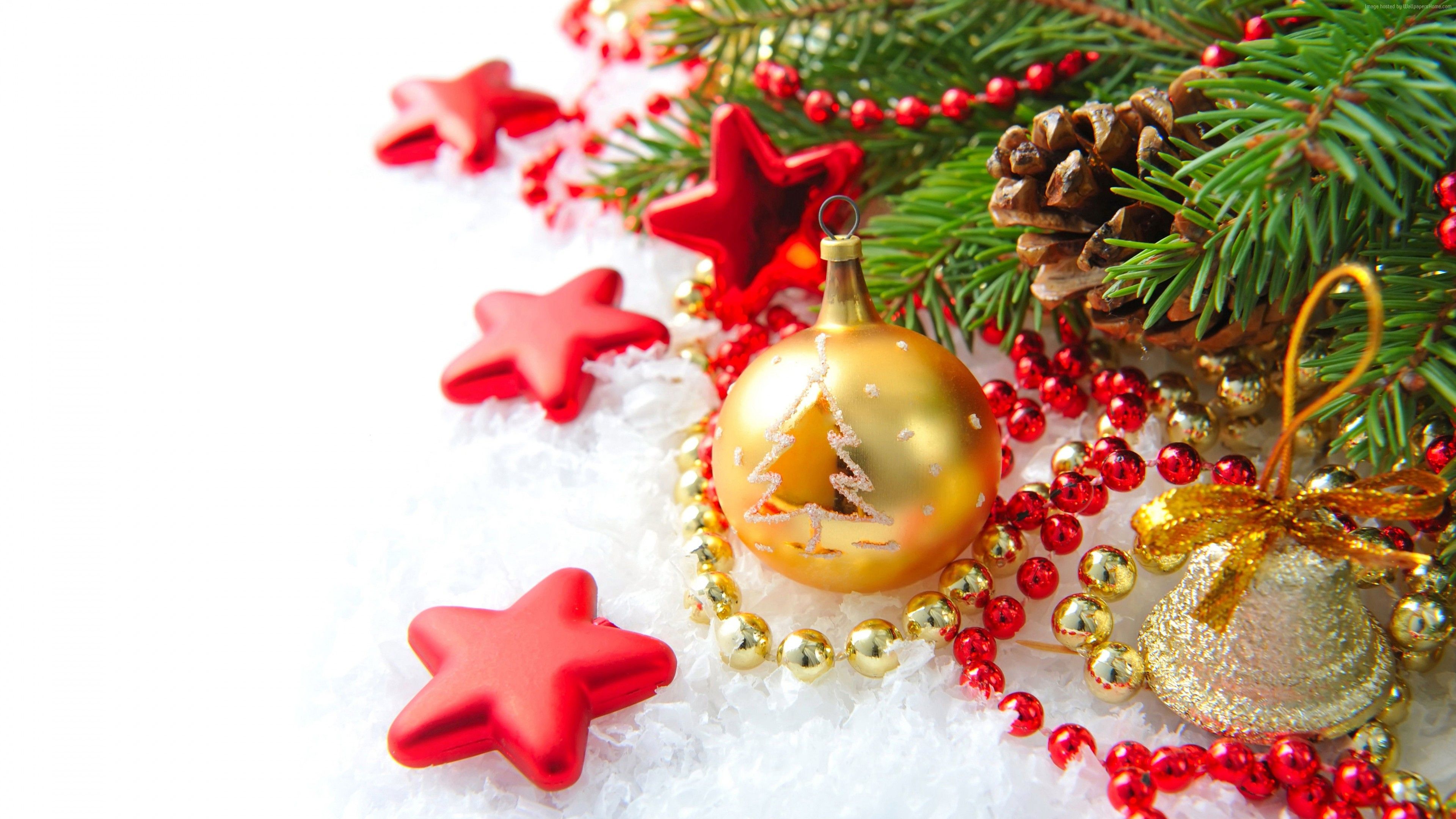 Wallpaper Christmas, New Year, Decoration, Fir Tree, 8k, Holidays Wallpaper Download Resolution 4K Wallpaper